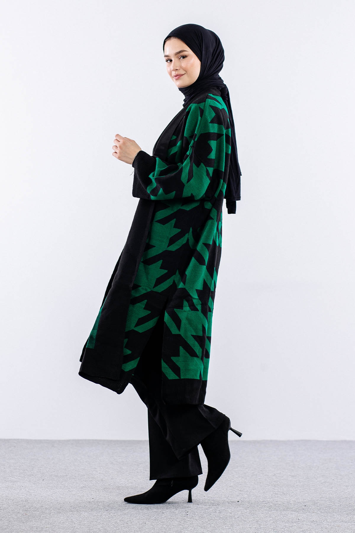 29011 Triko Hirka Tek Kz - Siyah_zumrut Yesil - 3