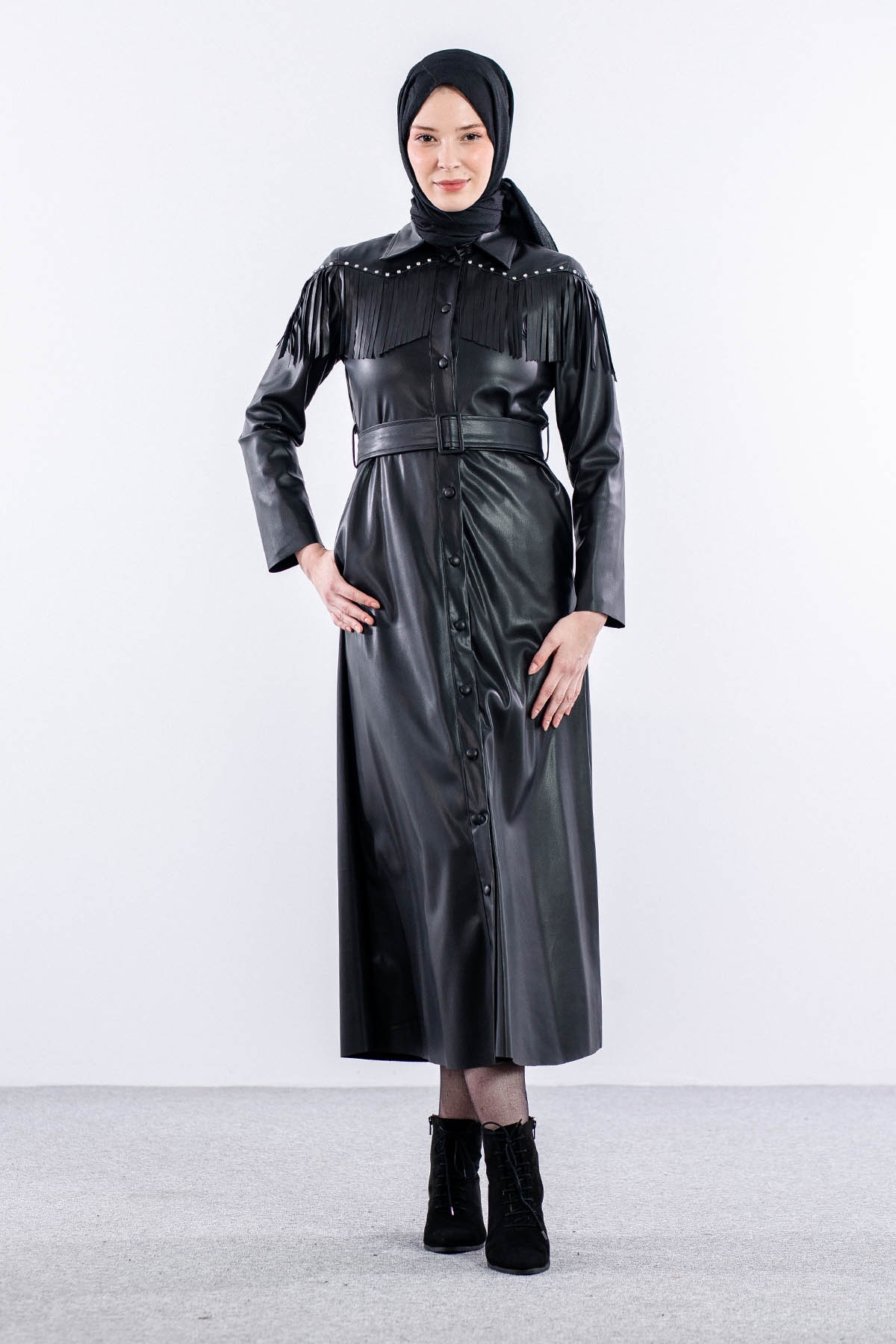 Deri Elbise S-l - Siyah - 1
