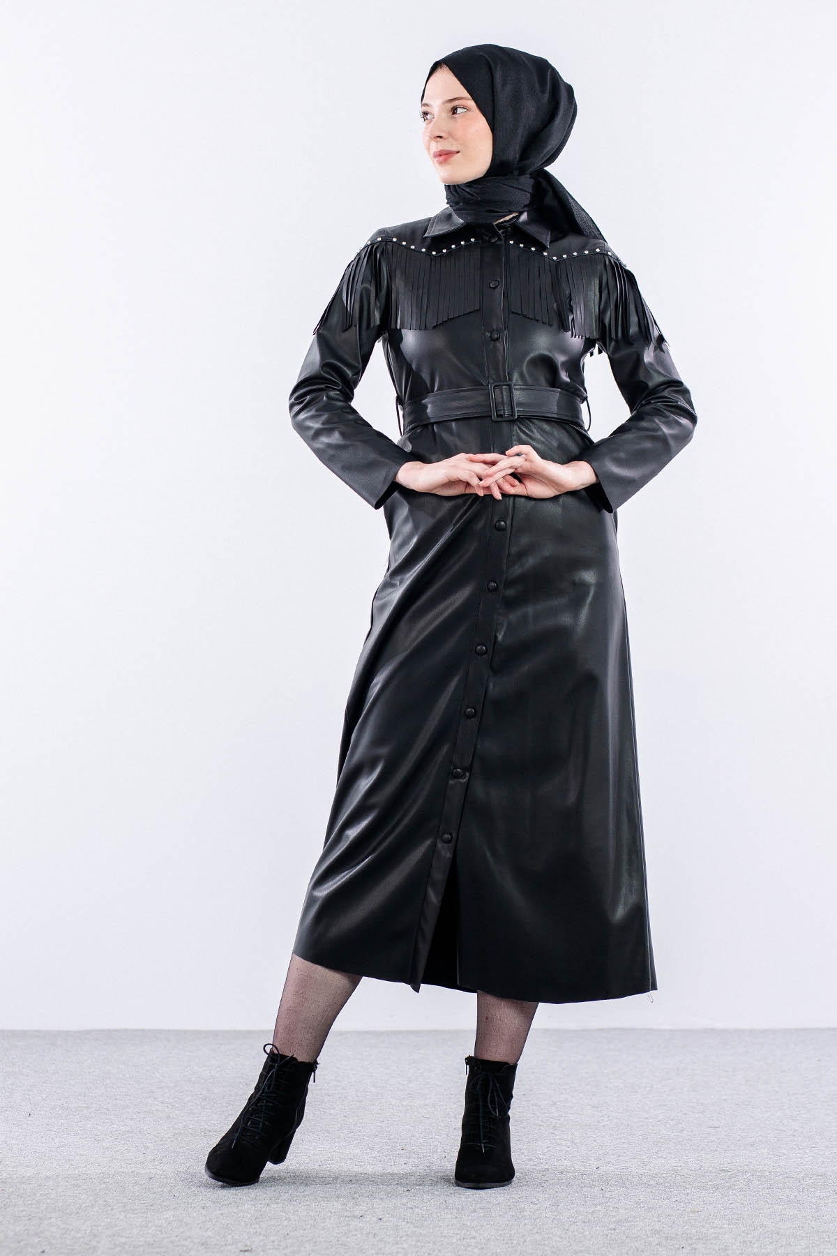 Deri Elbise S-l - Siyah - 3