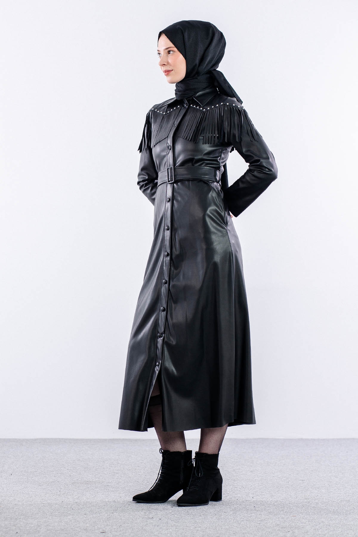 Deri Elbise S-l - Siyah - 4