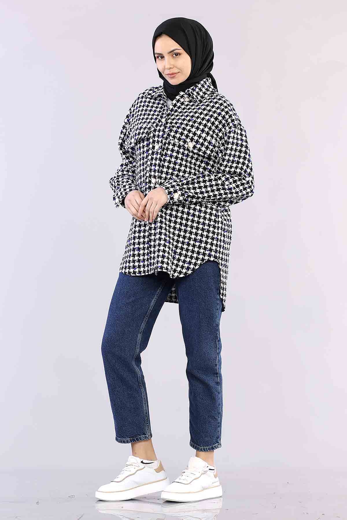 29099 Kzyg Chanel Gömlek Tek - Sax - 3