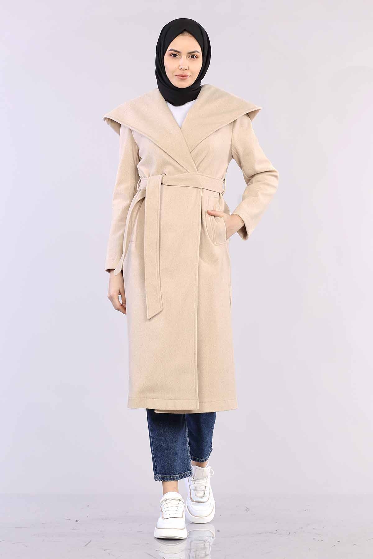 29116 Kapşonlu Kap S-m-l - Bej - 1