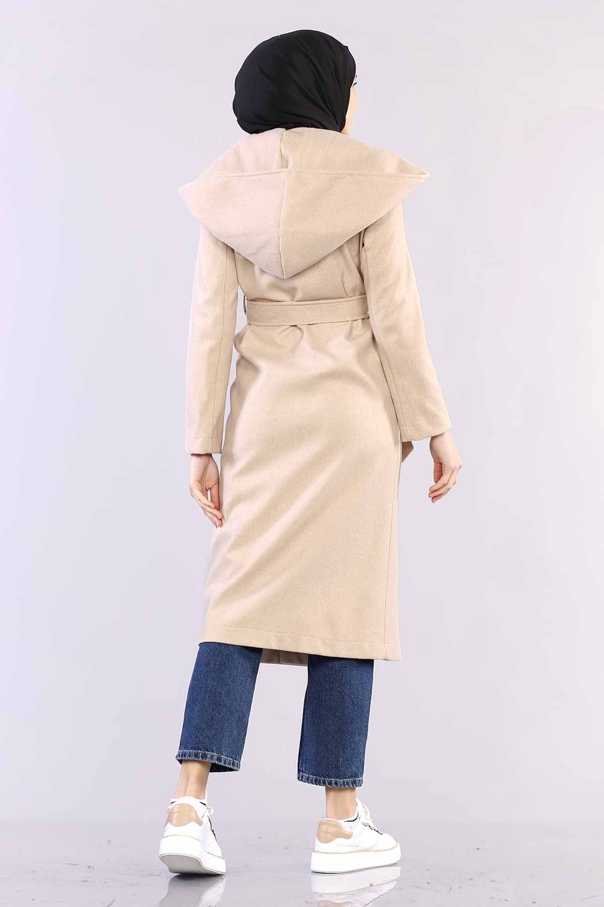 29116 Kapşonlu Kap S-m-l - Bej - 4