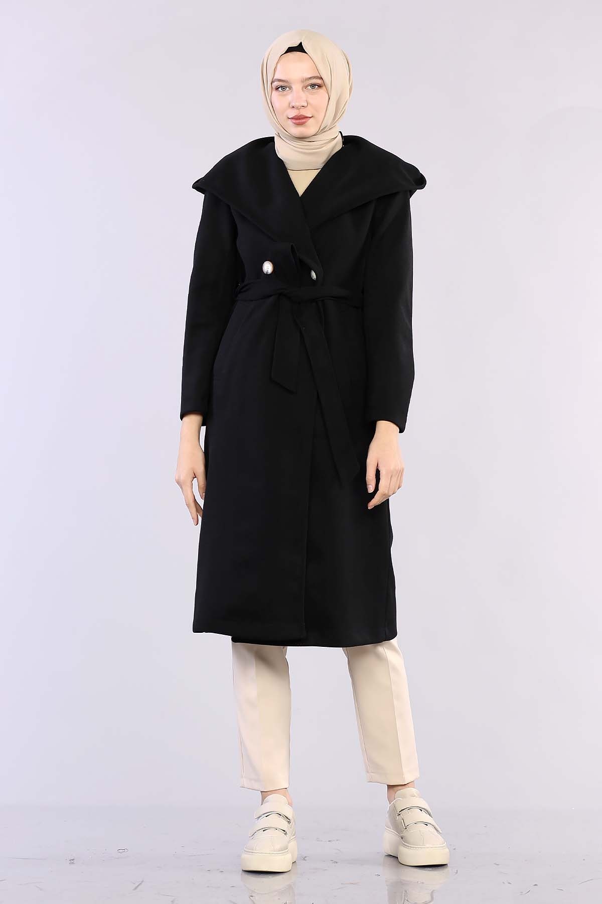 29116 Kapşonlu Kap S-m-l - Siyah - 2