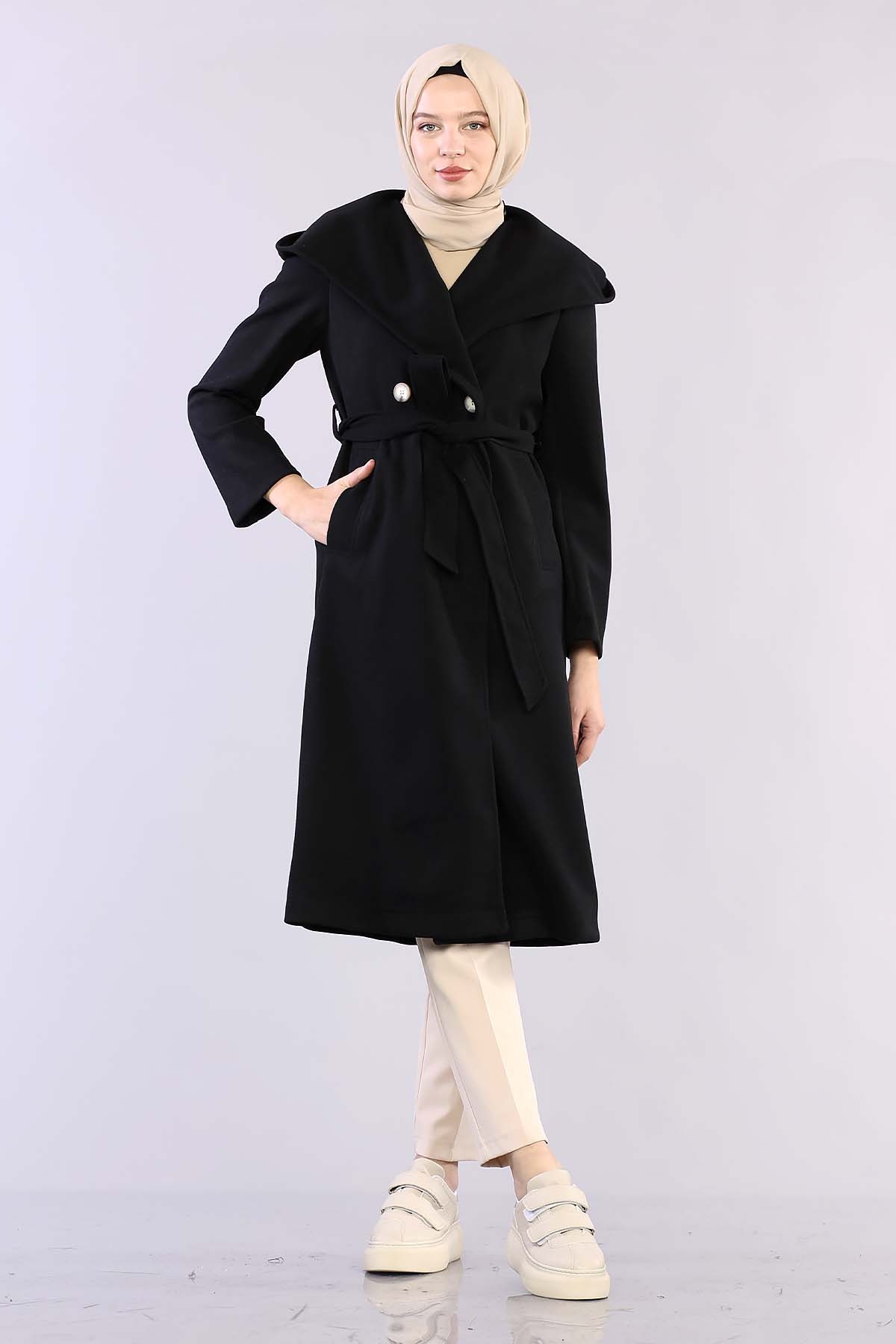 29116 Kapşonlu Kap S-m-l - Siyah - 3