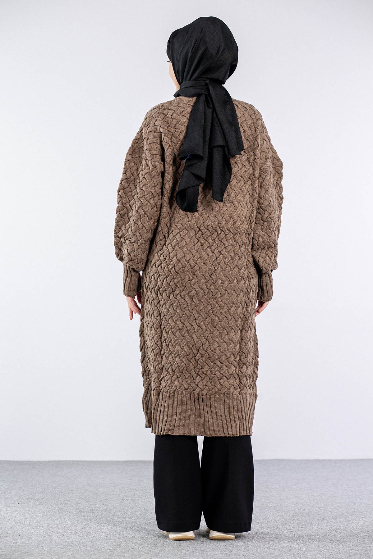 2917 örgü Hirka Tek - Vizon - 5