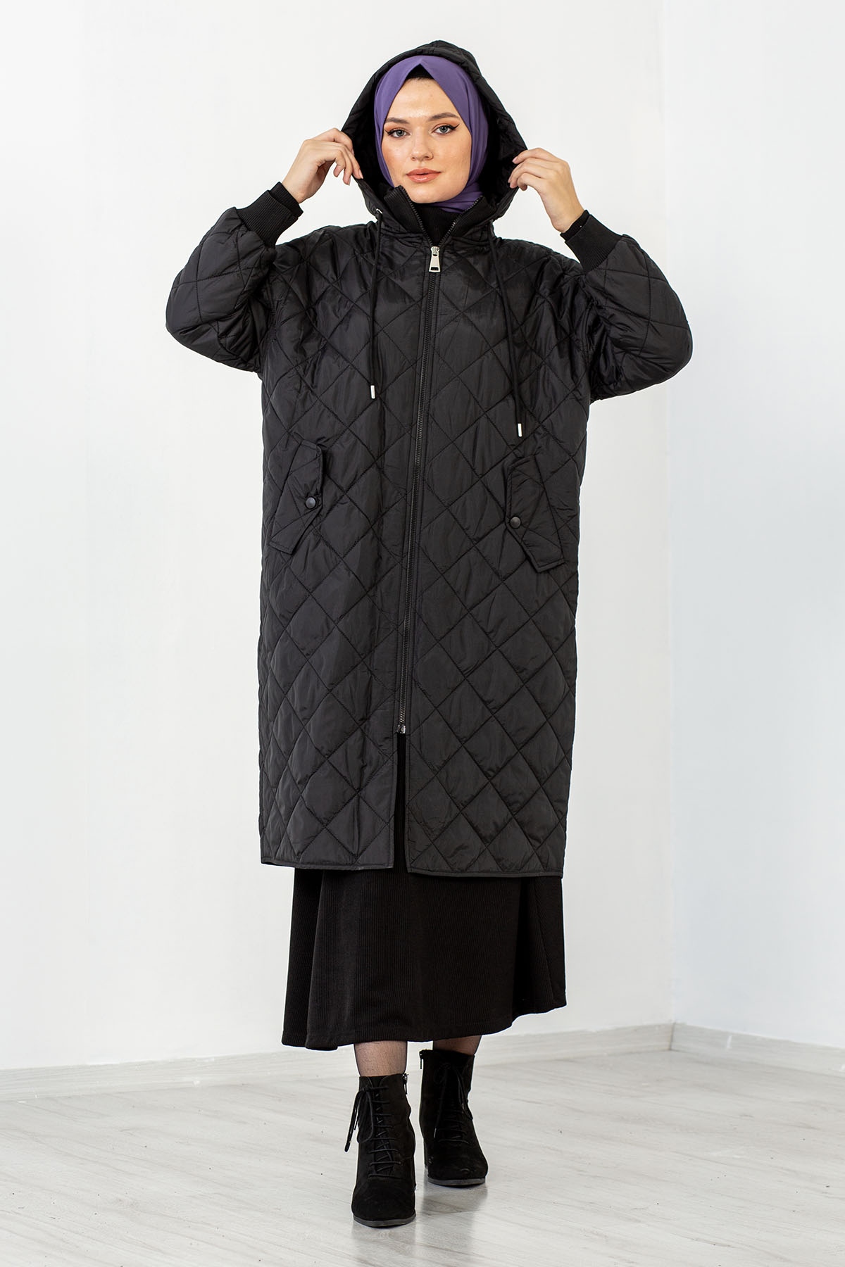 29195 Kapitone Kap Tek - Siyah - 1