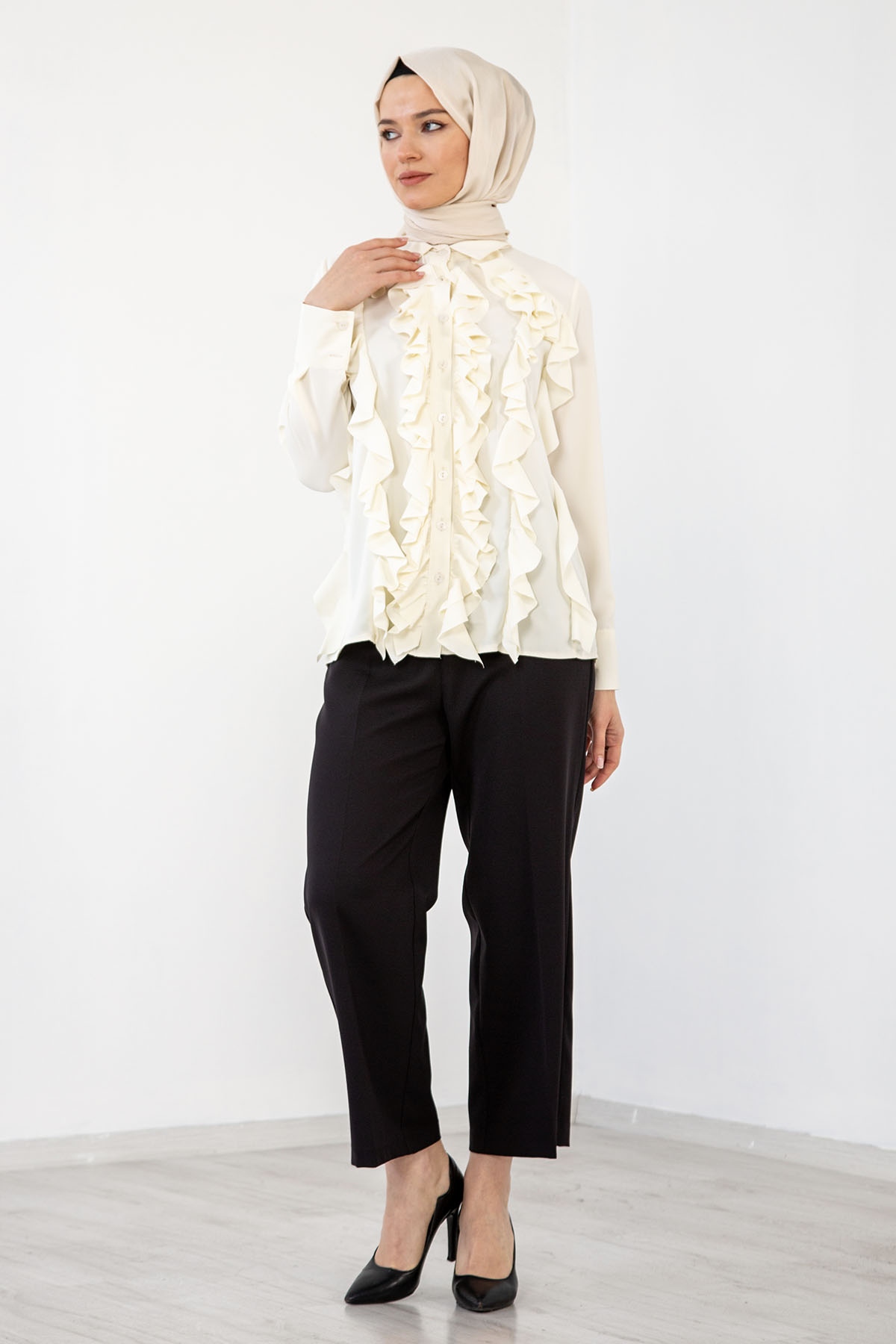 2927-00 Bluz 38-42 Frfr - Ekru - 2