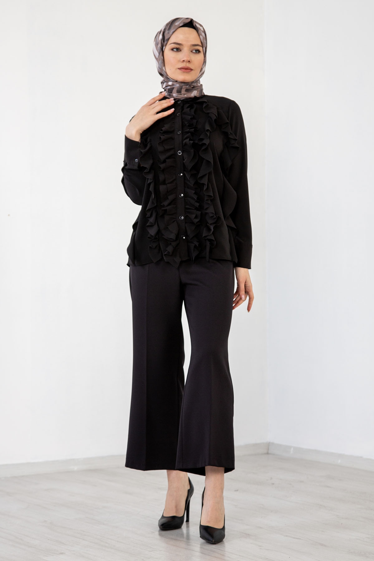 2927-00 Bluz 38-42 Frfr - Siyah - 2