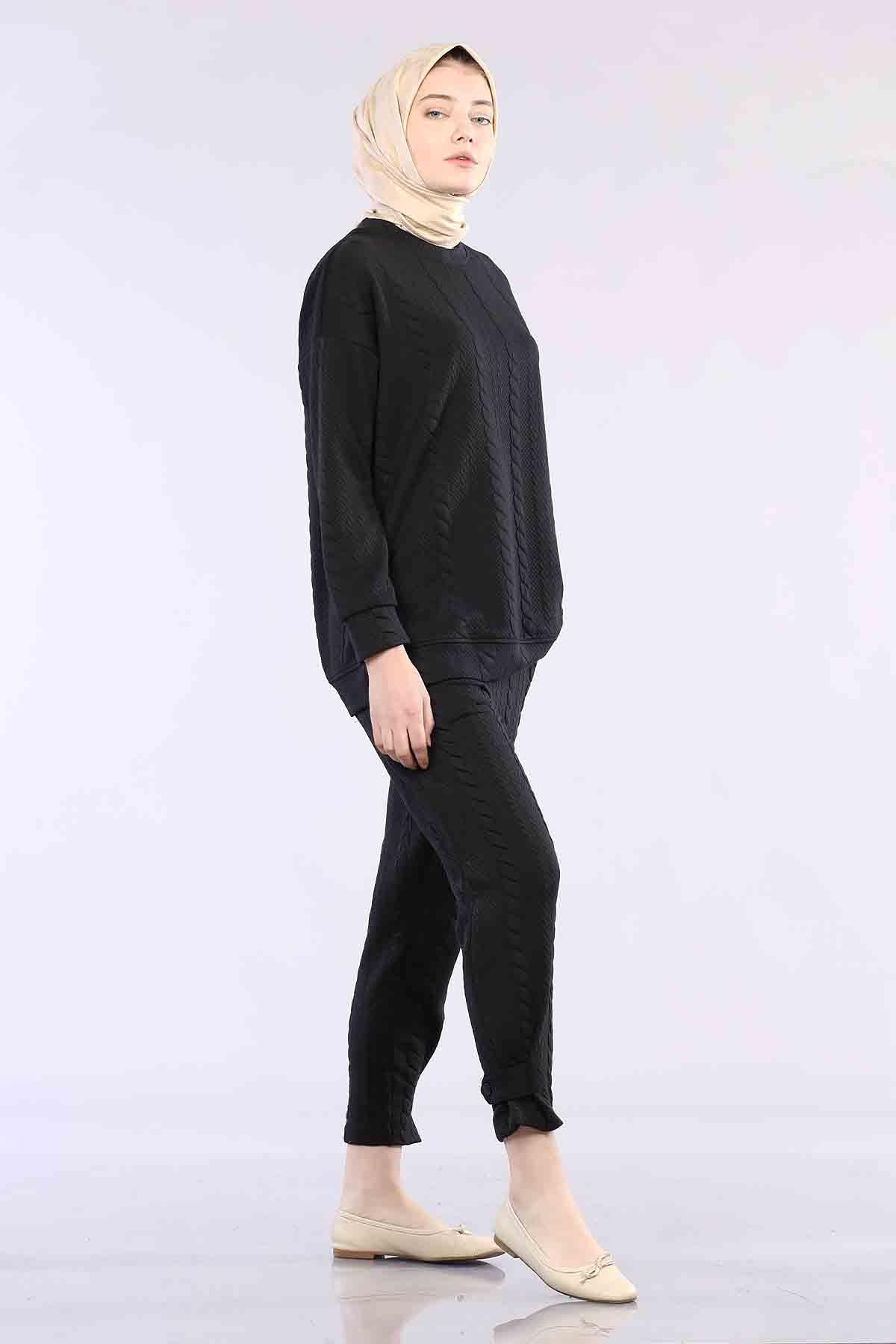 29407 örgü Takim S-m-l - Siyah - 2