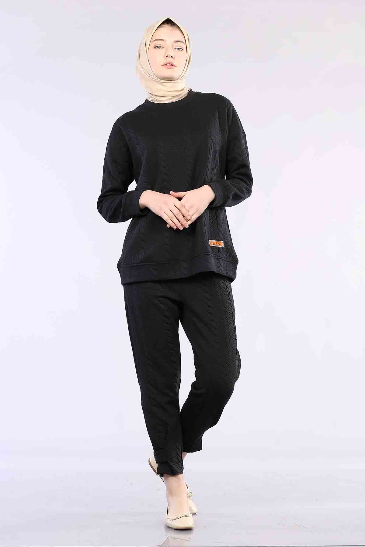 29407 örgü Takim S-m-l - Siyah - 3