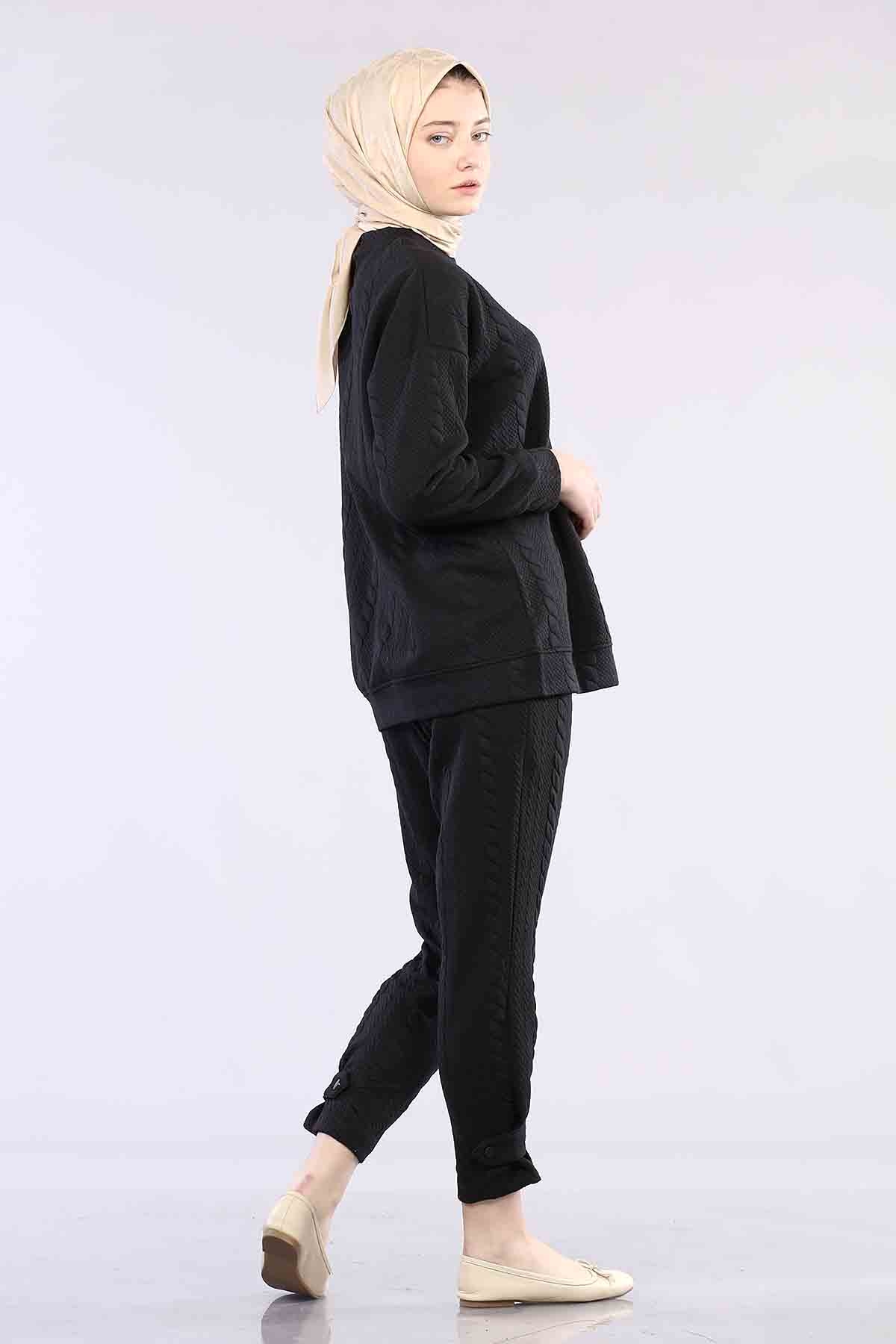 29407 örgü Takim S-m-l - Siyah - 5