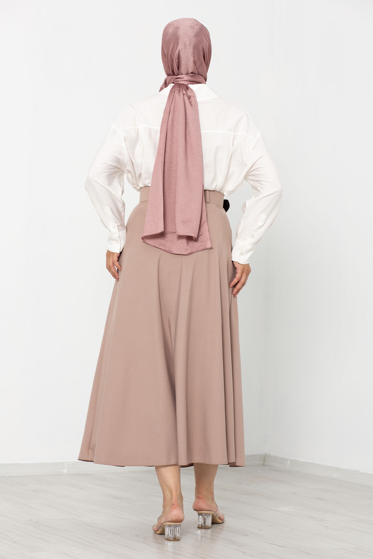 2986 Kloş Etek 38-46 - Bej - 4