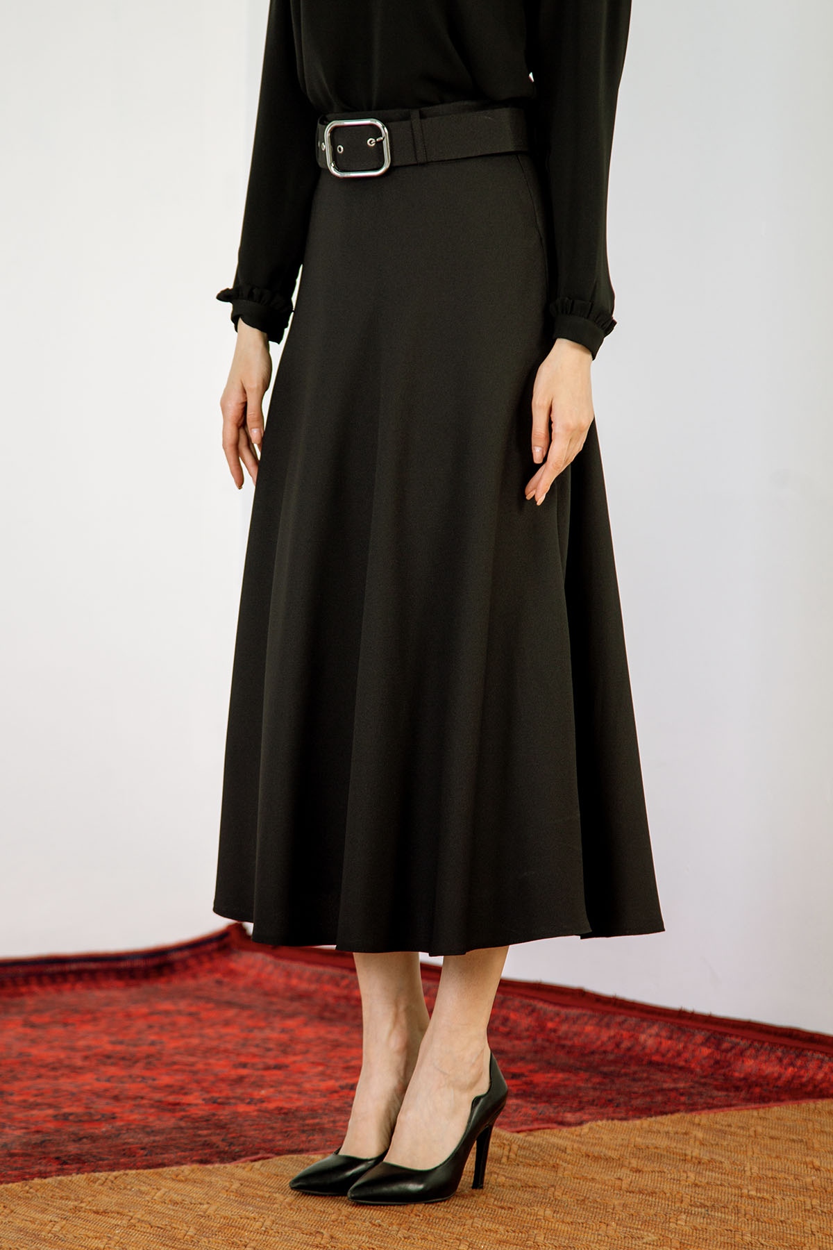 2986 Kloş Etek 38-48 - Siyah - 2