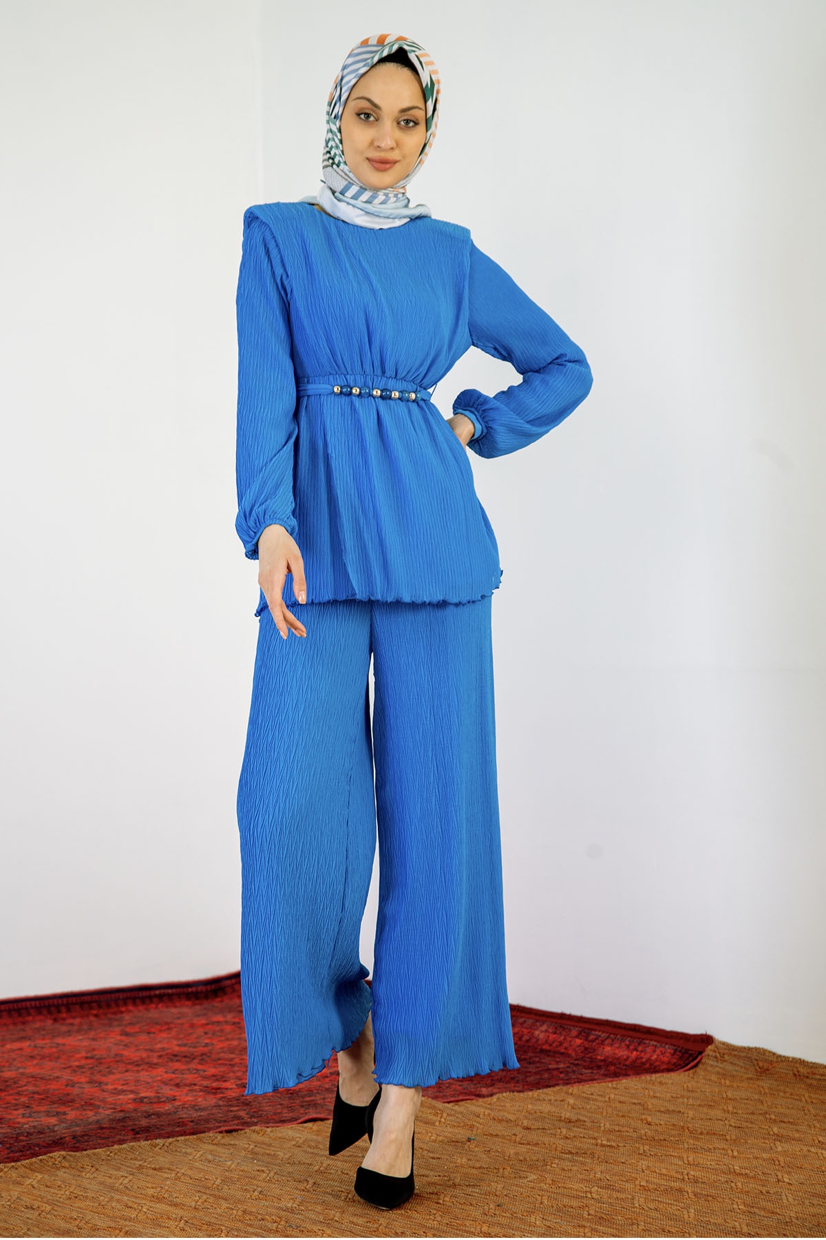 30087 Pliseli Takim S-m-l - Mavi - 1