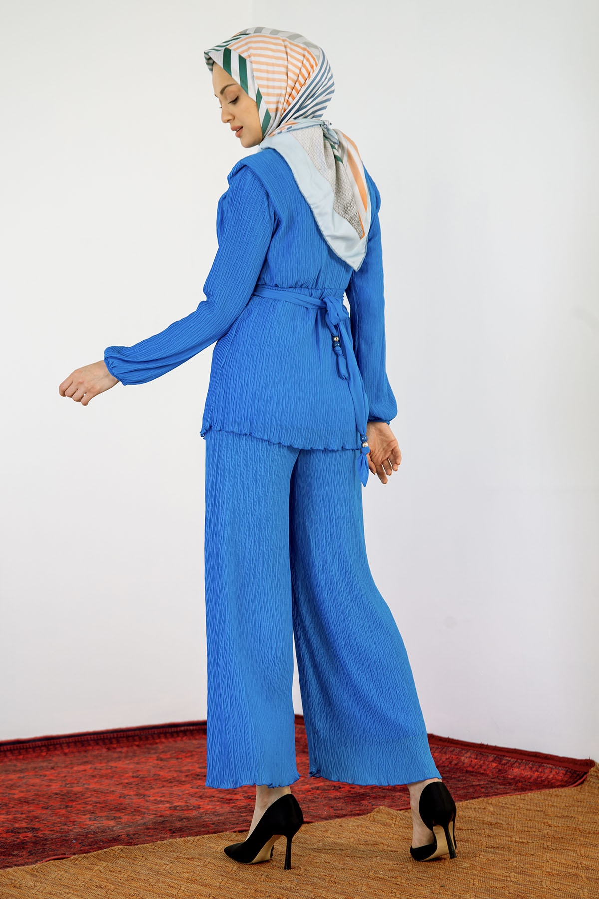 30087 Pliseli Takim S-m-l - Mavi - 5