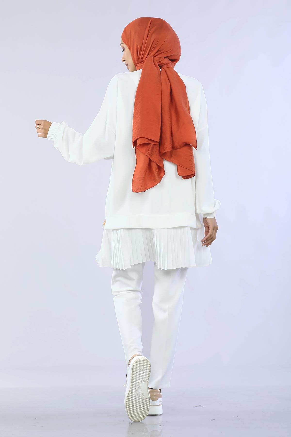 30156 Plise Tunik G.tek - Ekru - 5