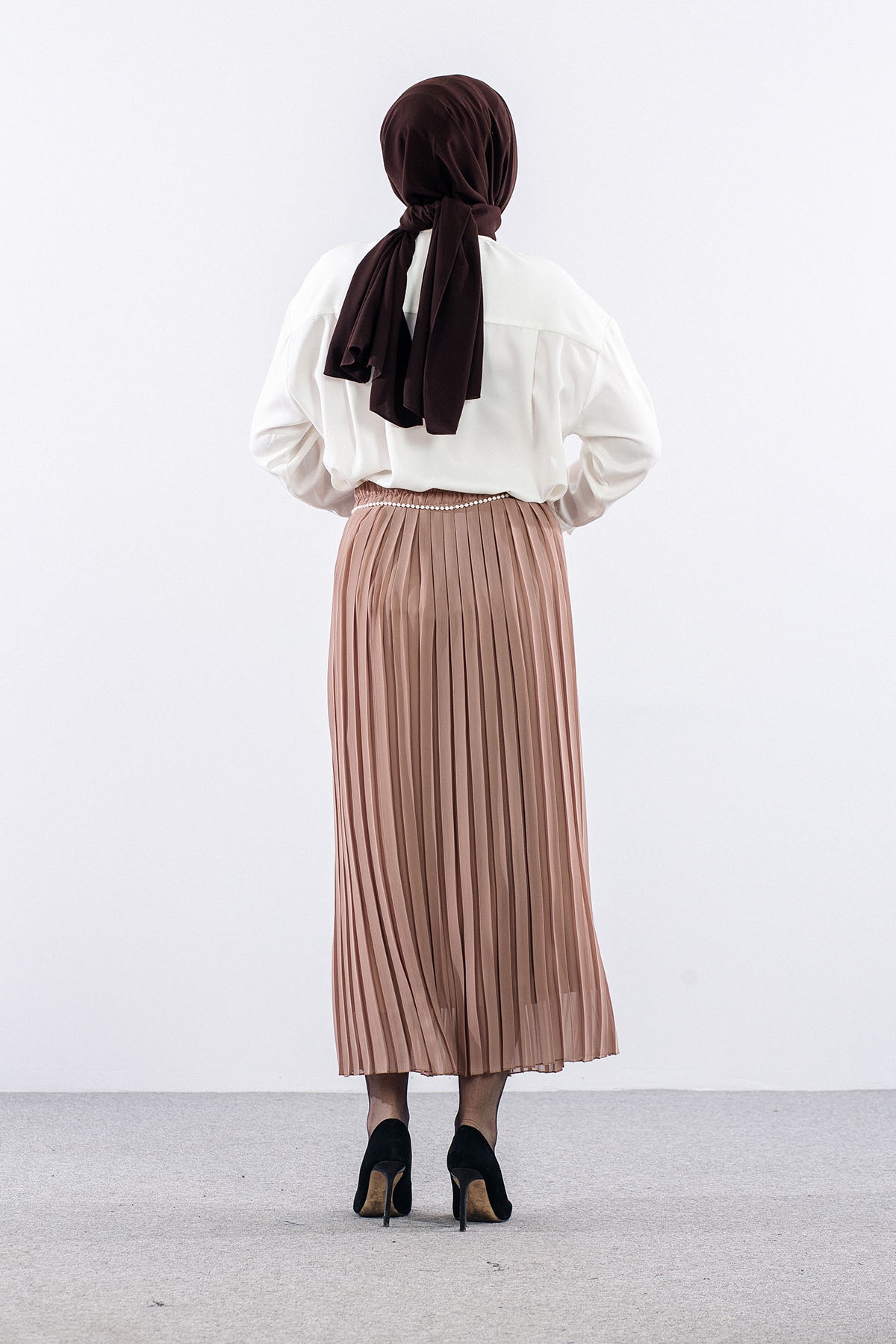 3023 Etek 38-48 Pli̇se Si̇fon - Bej - 4