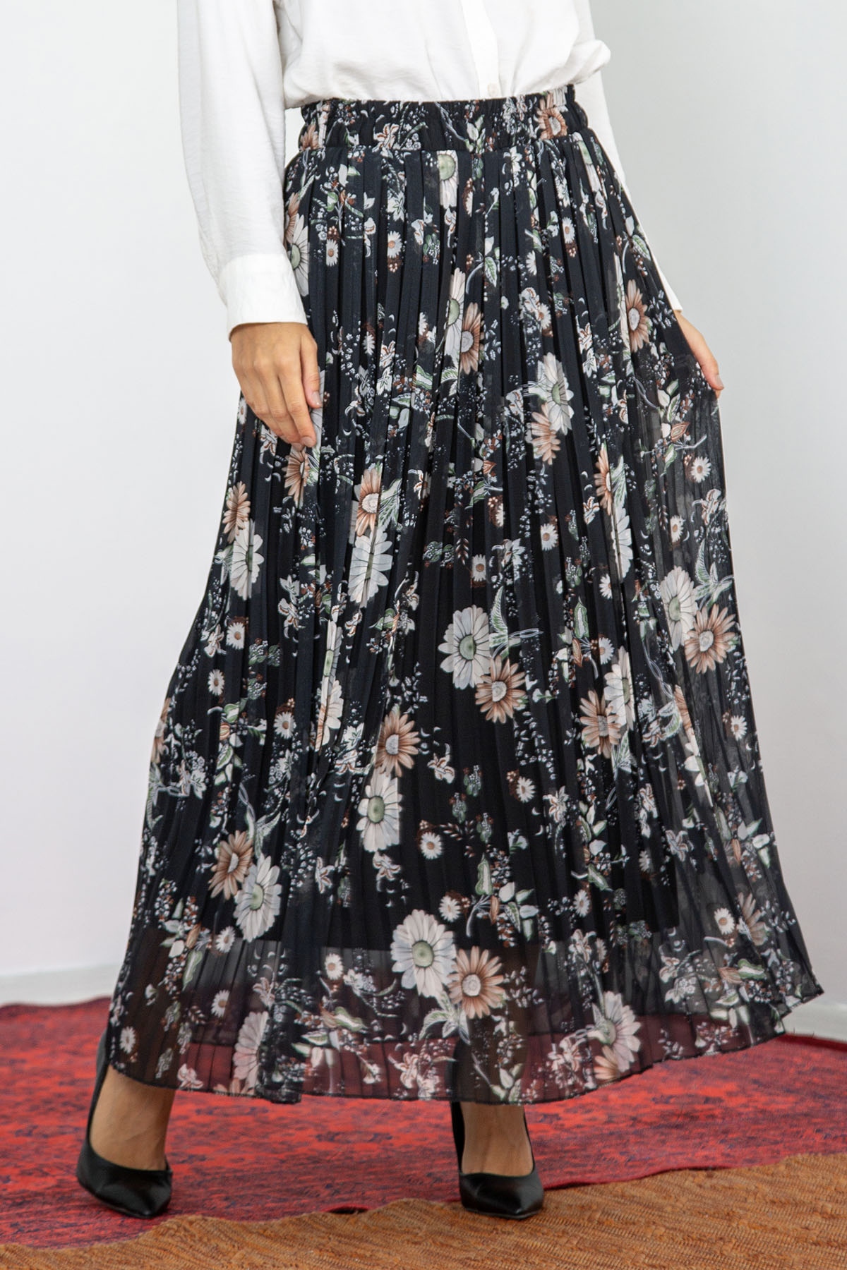 3023 Plise Etek 38-46 Pptya - Siyah - 1