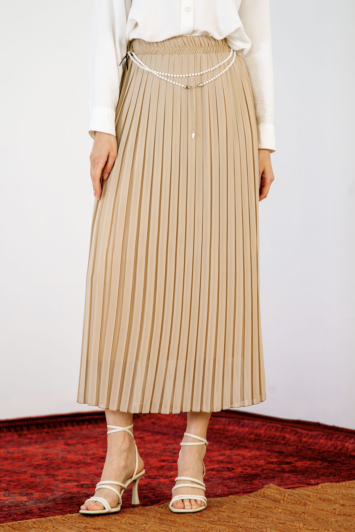 3023 şfn Etek 38-46 - Bej - 1