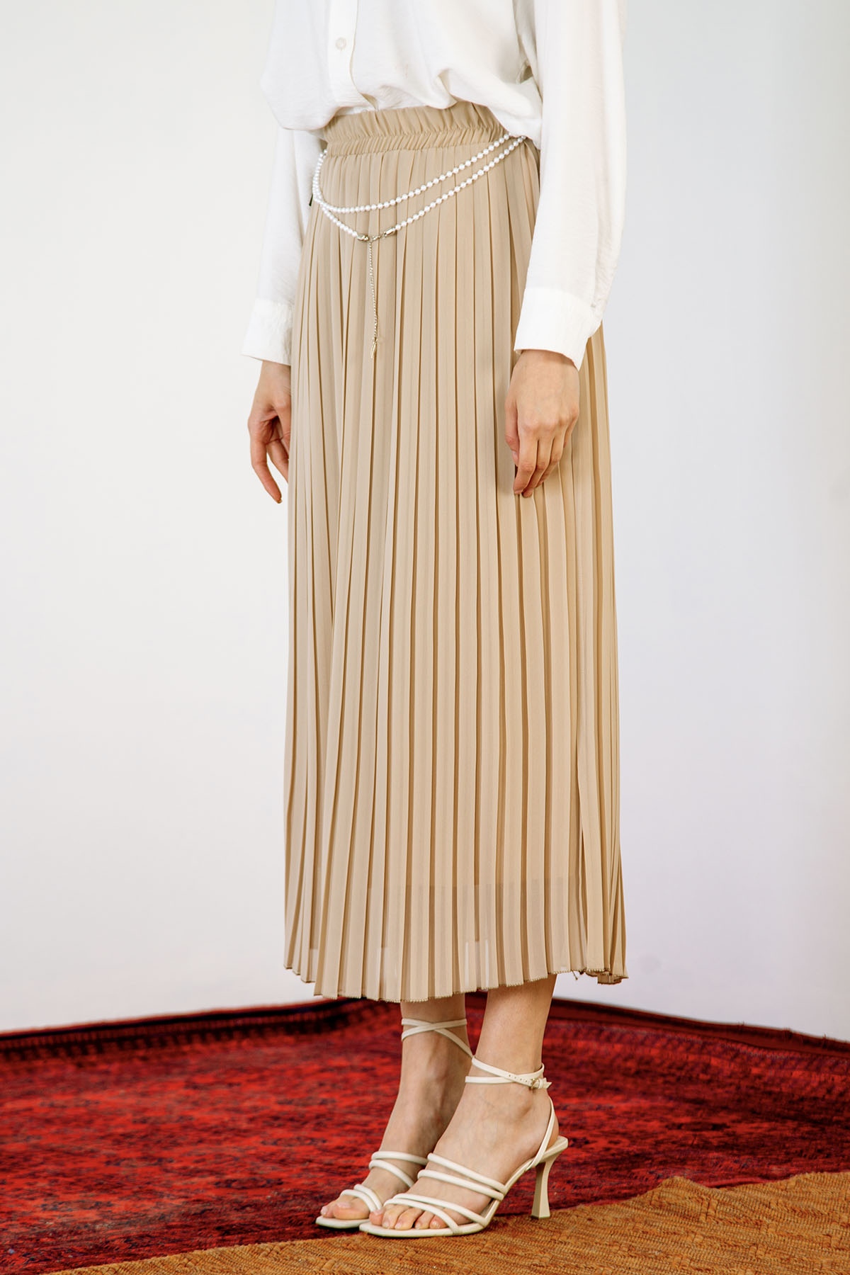 3023 şfn Etek 38-46 - Bej - 2