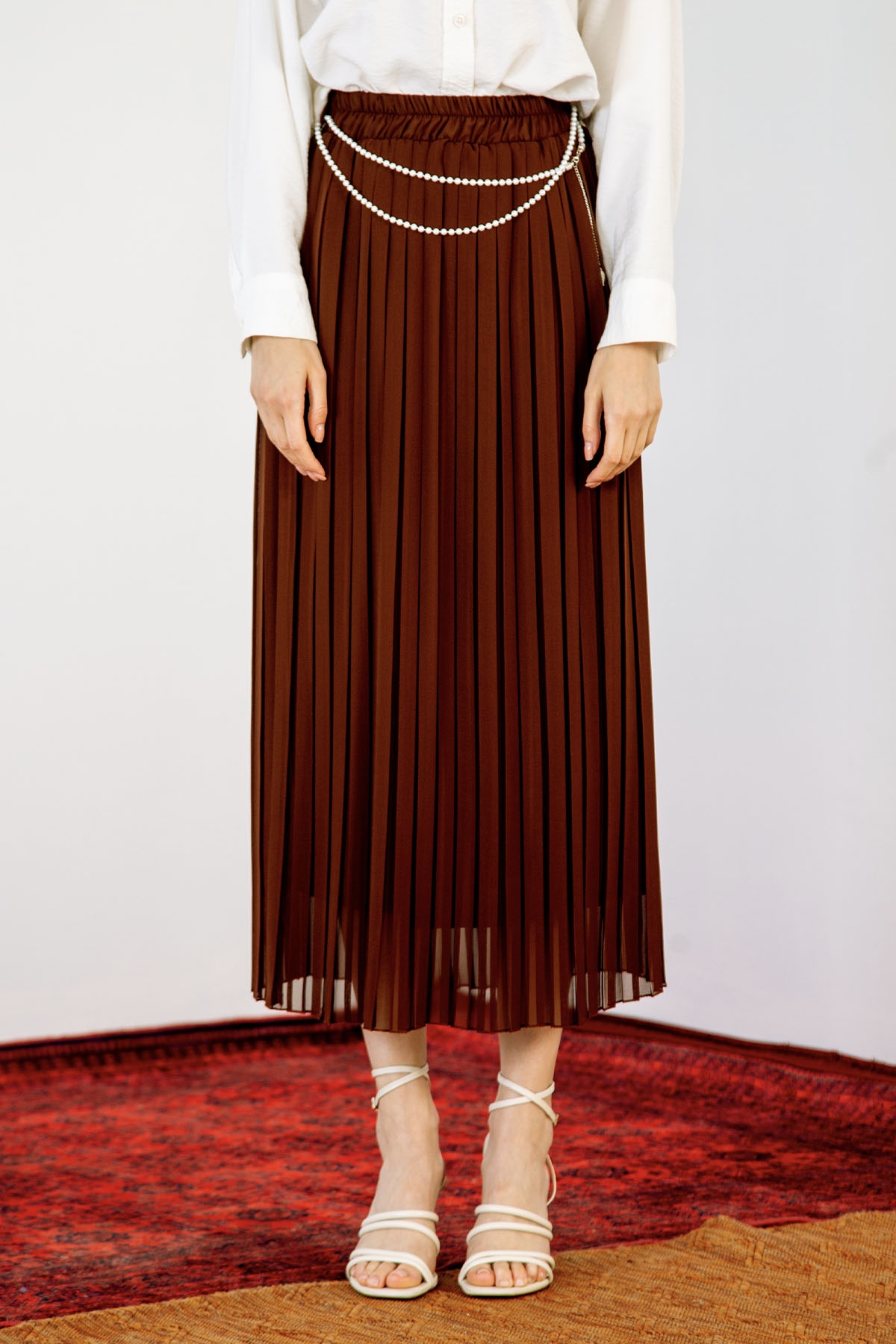 3023 şfn Etek 38-46 - Kahve - 1