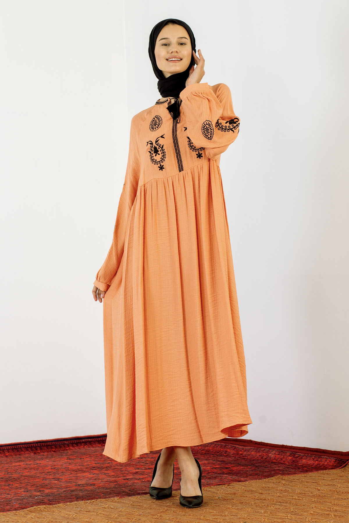 30237 Nakiş Elbise Tek - Selentic - 1