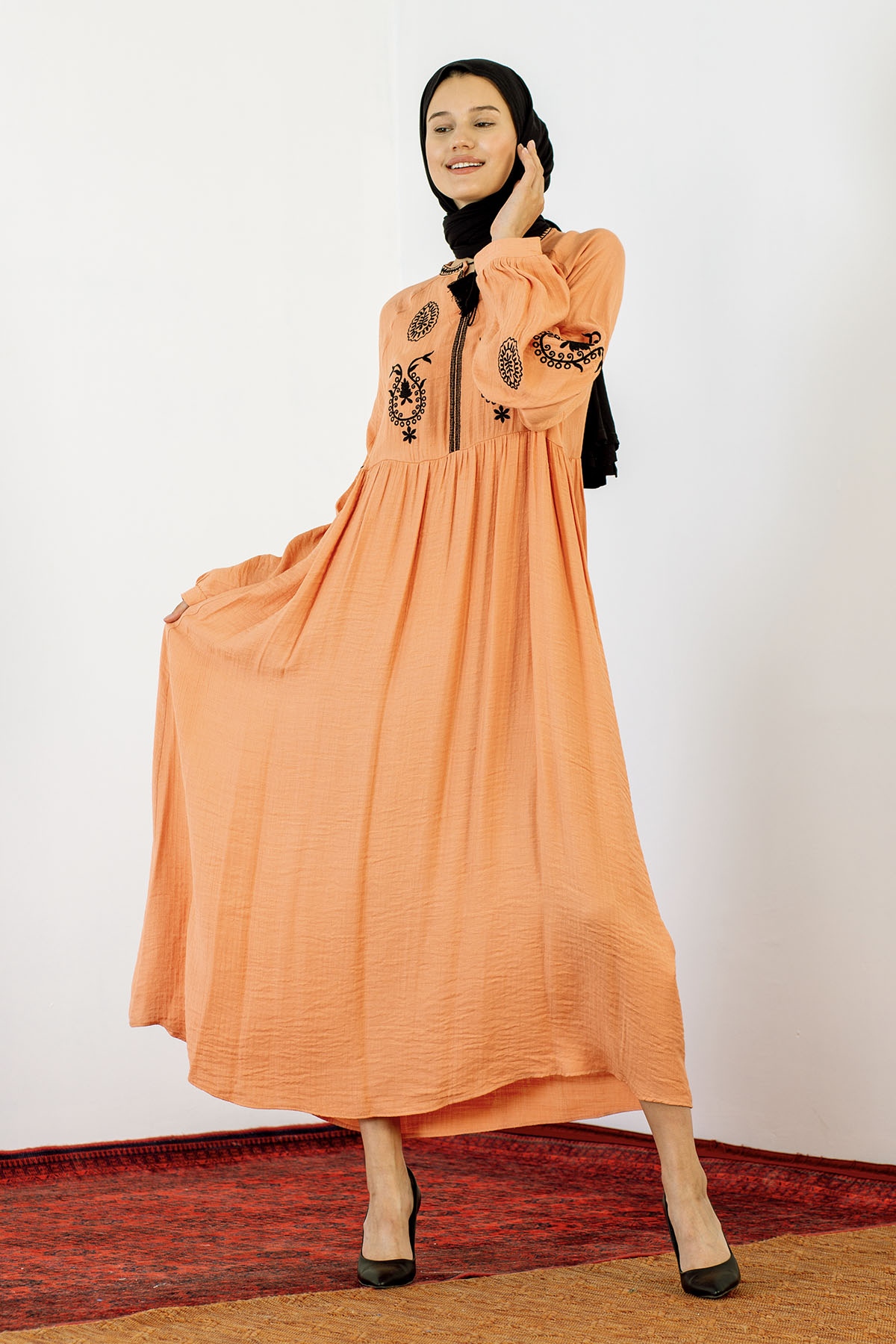 30237 Nakiş Elbise Tek - Selentic - 2