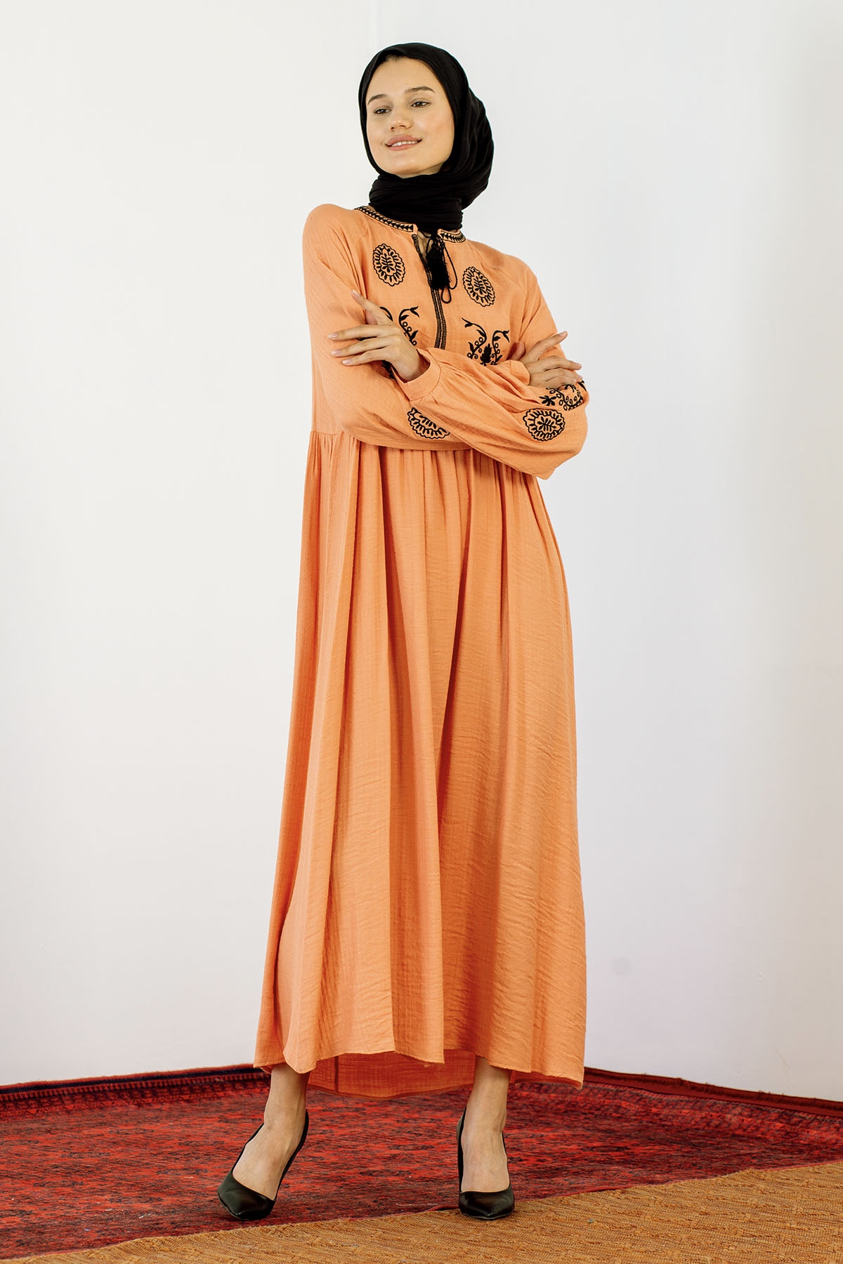 30237 Nakiş Elbise Tek - Selentic - 3