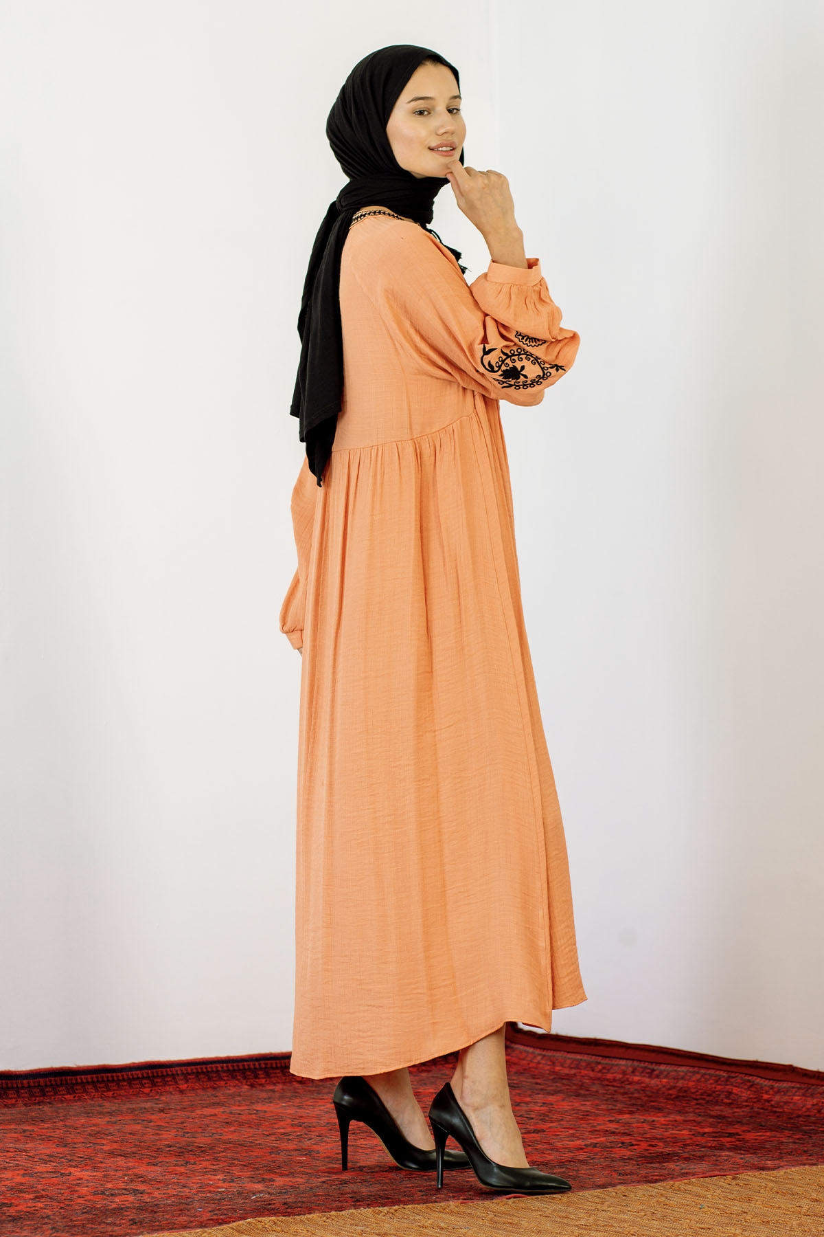 30237 Nakiş Elbise Tek - Selentic - 4