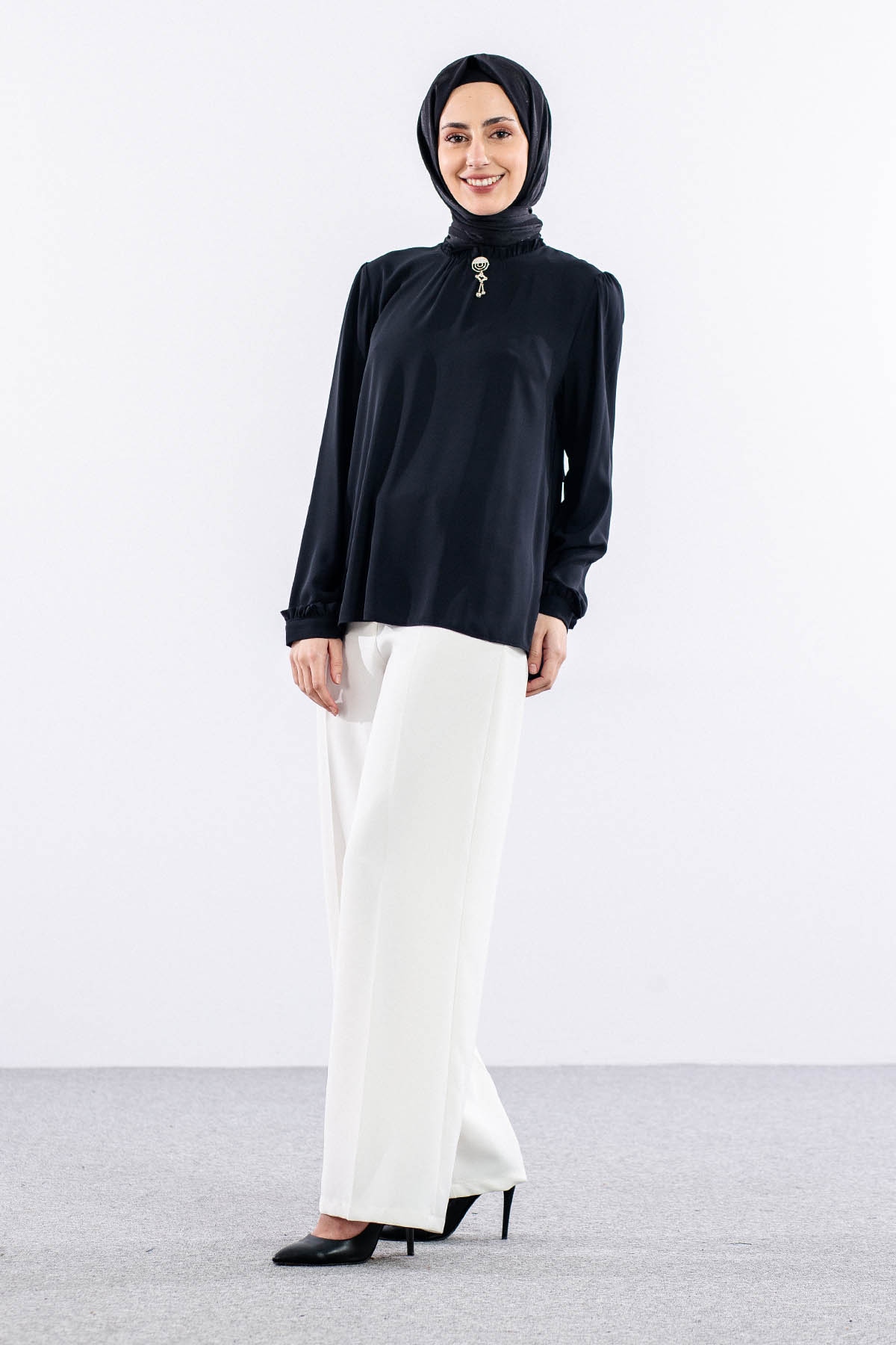 3061 Bluz 40-50 - Siyah  - - 4