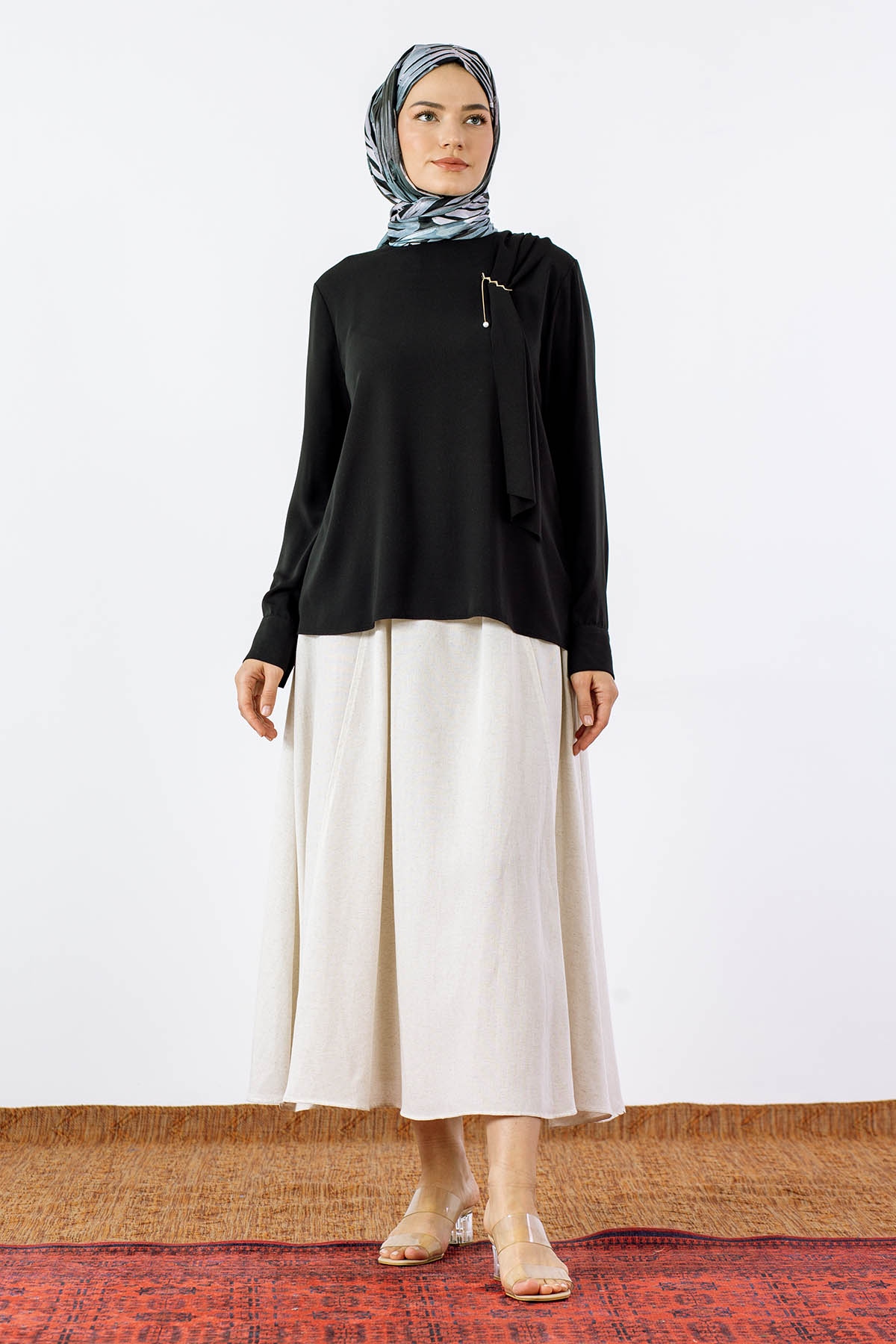 3063 Bluz 38-48 - Siyah - 1