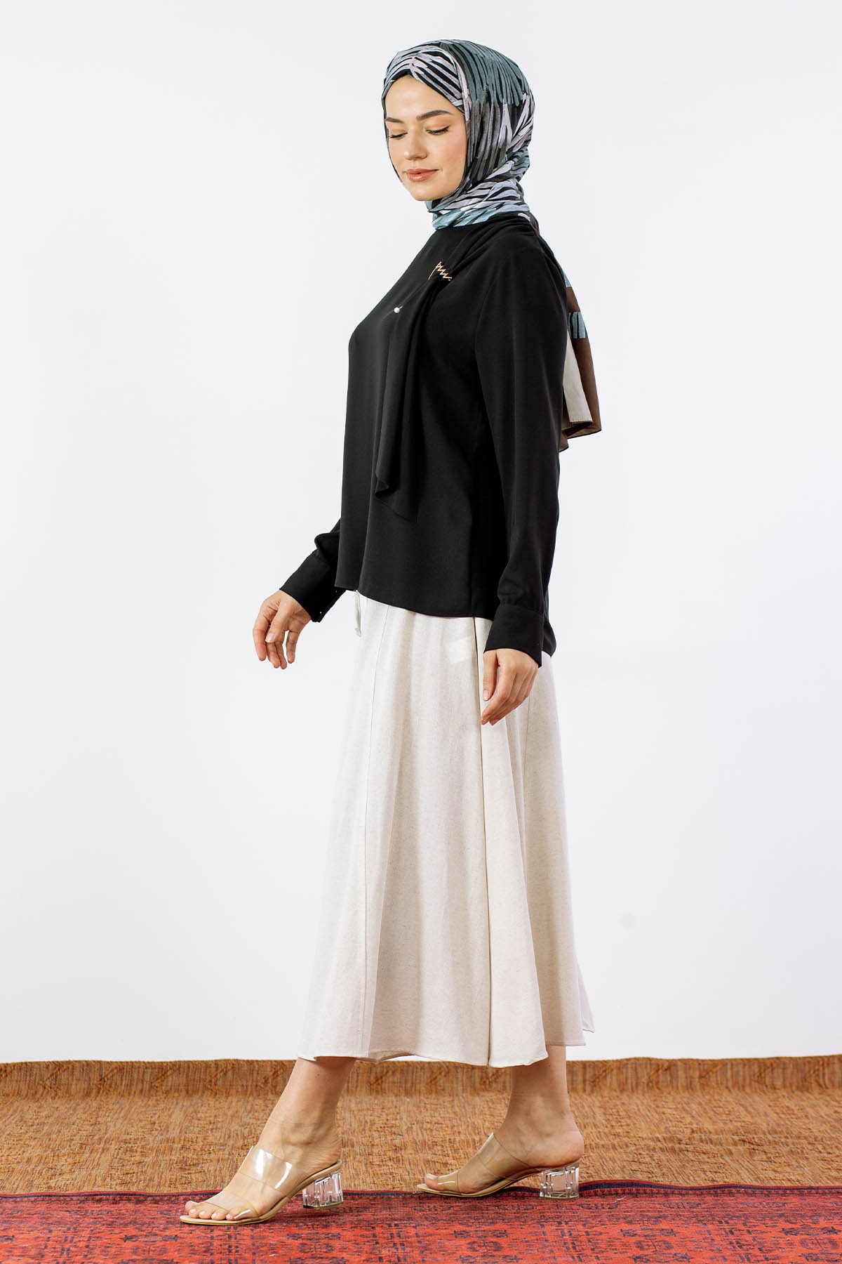 3063 Bluz 38-48 - Siyah - 4