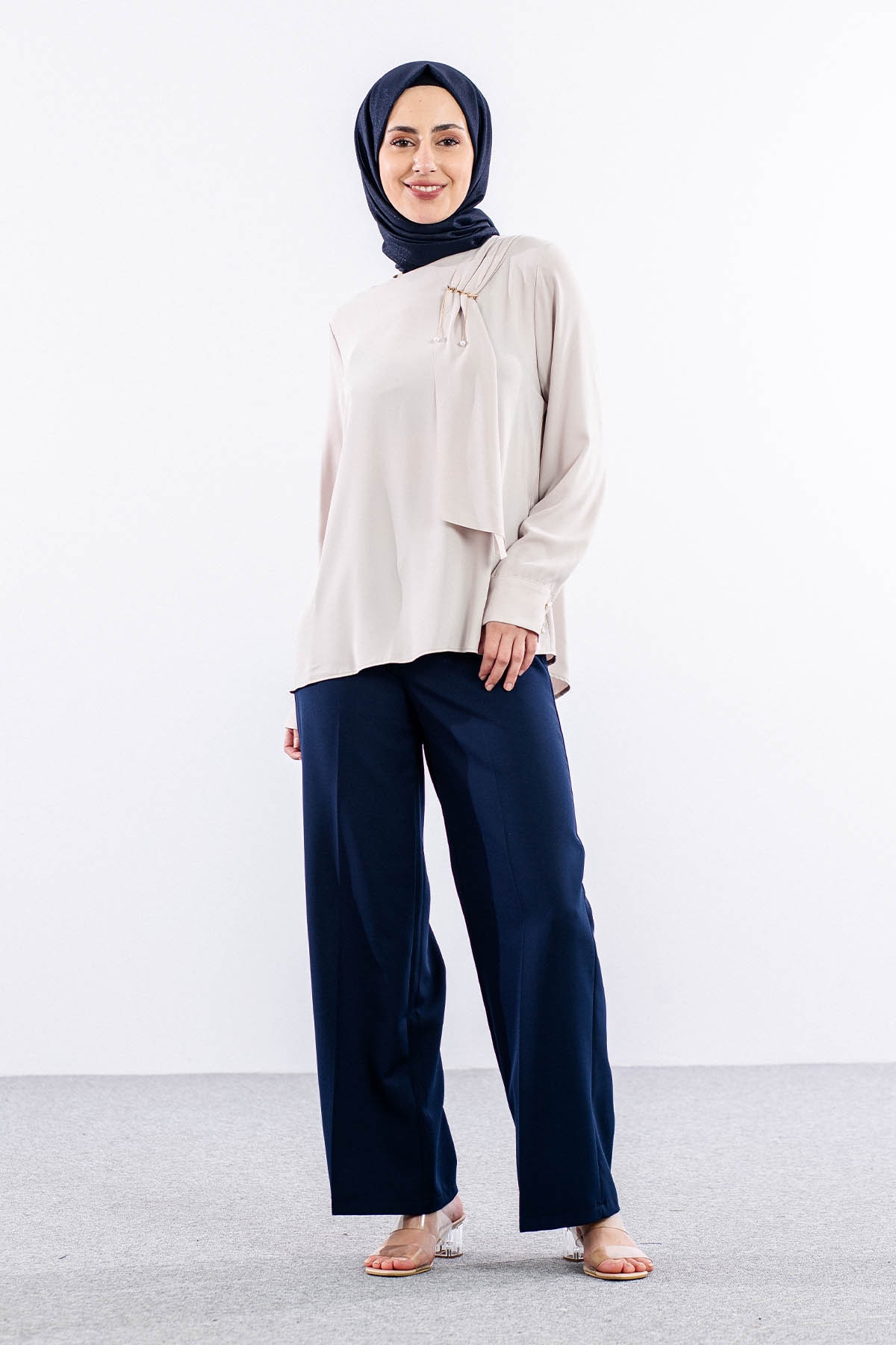 3063 Bluz 42-50 - Bej - 1