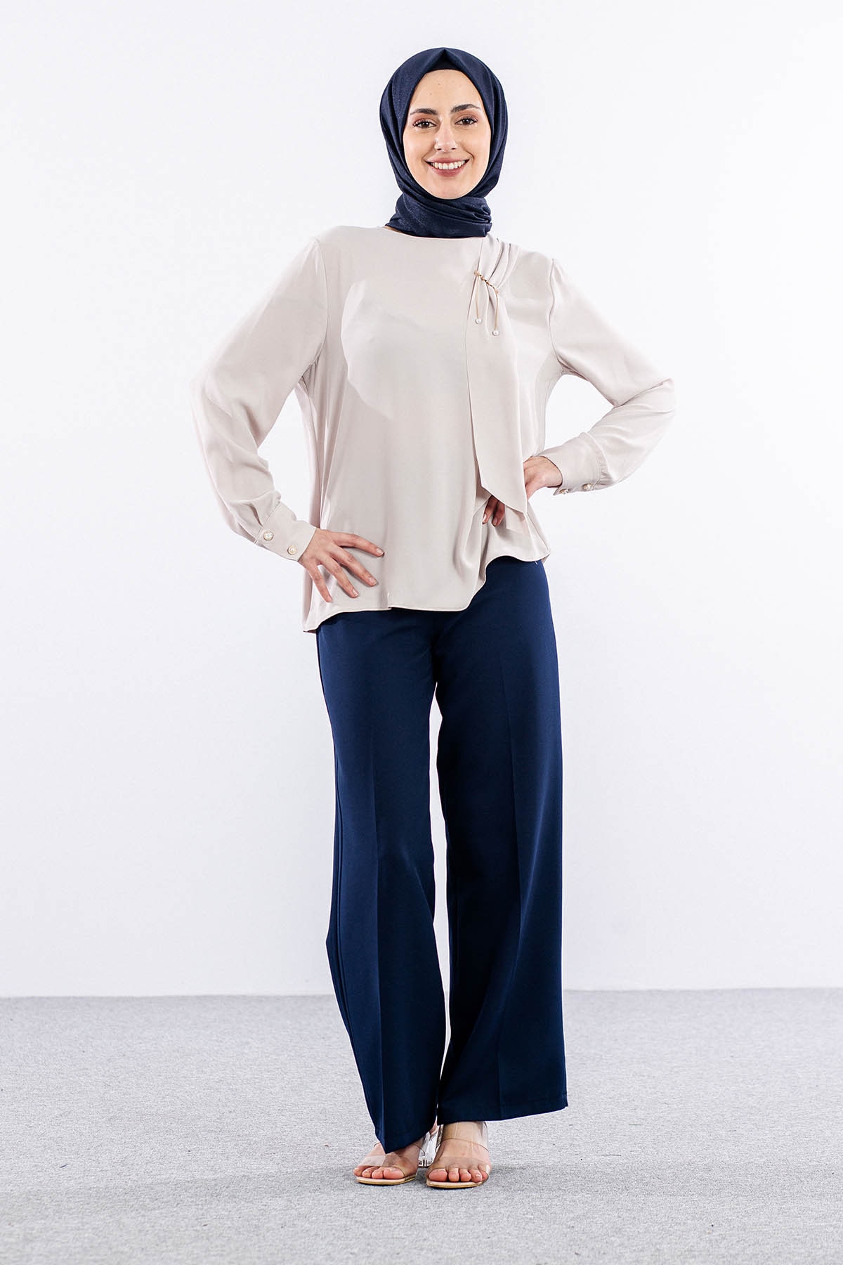 3063 Bluz 42-50 - Bej - 3