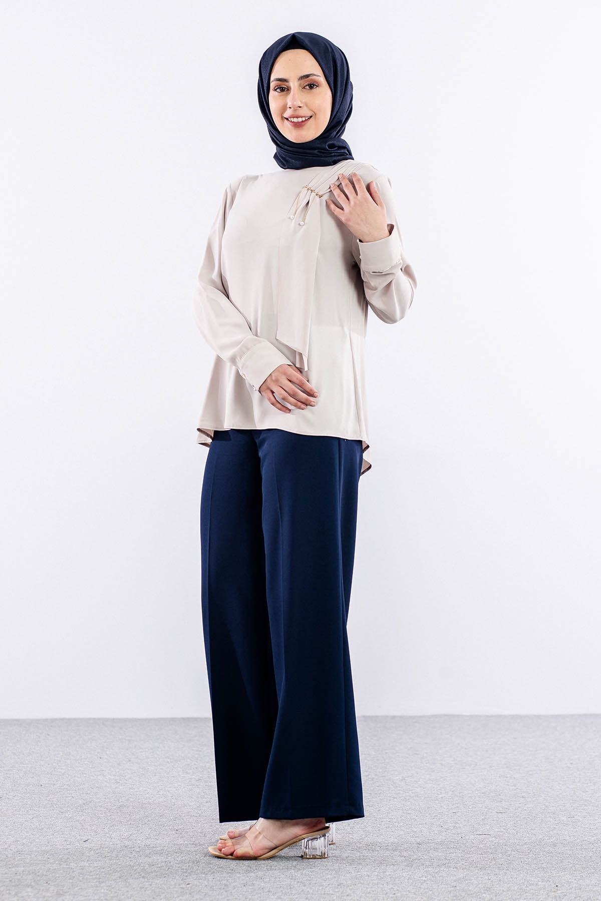 3063 Bluz 42-50 - Bej - 5