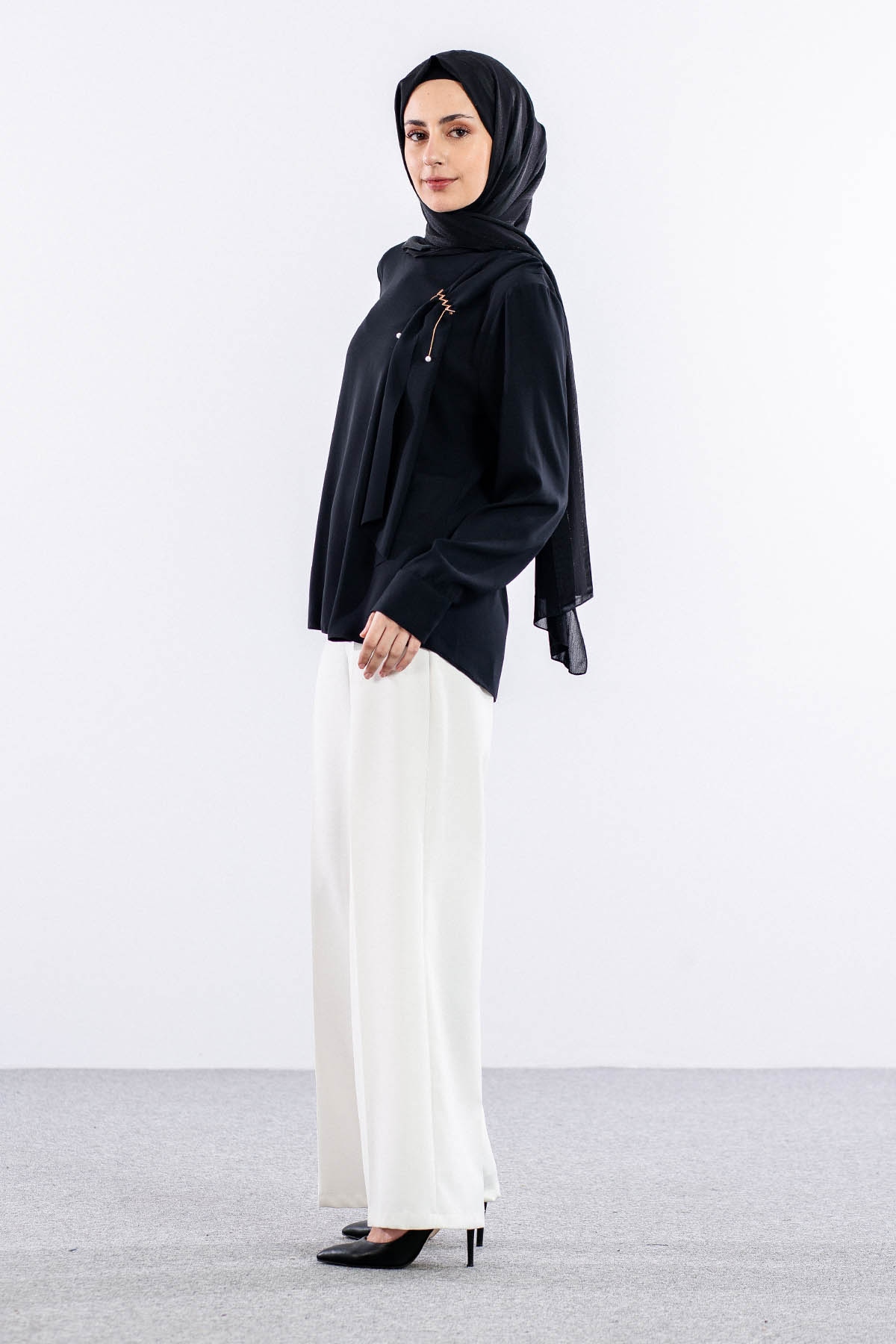 3063 Bluz 42-50 - Siyah - 3