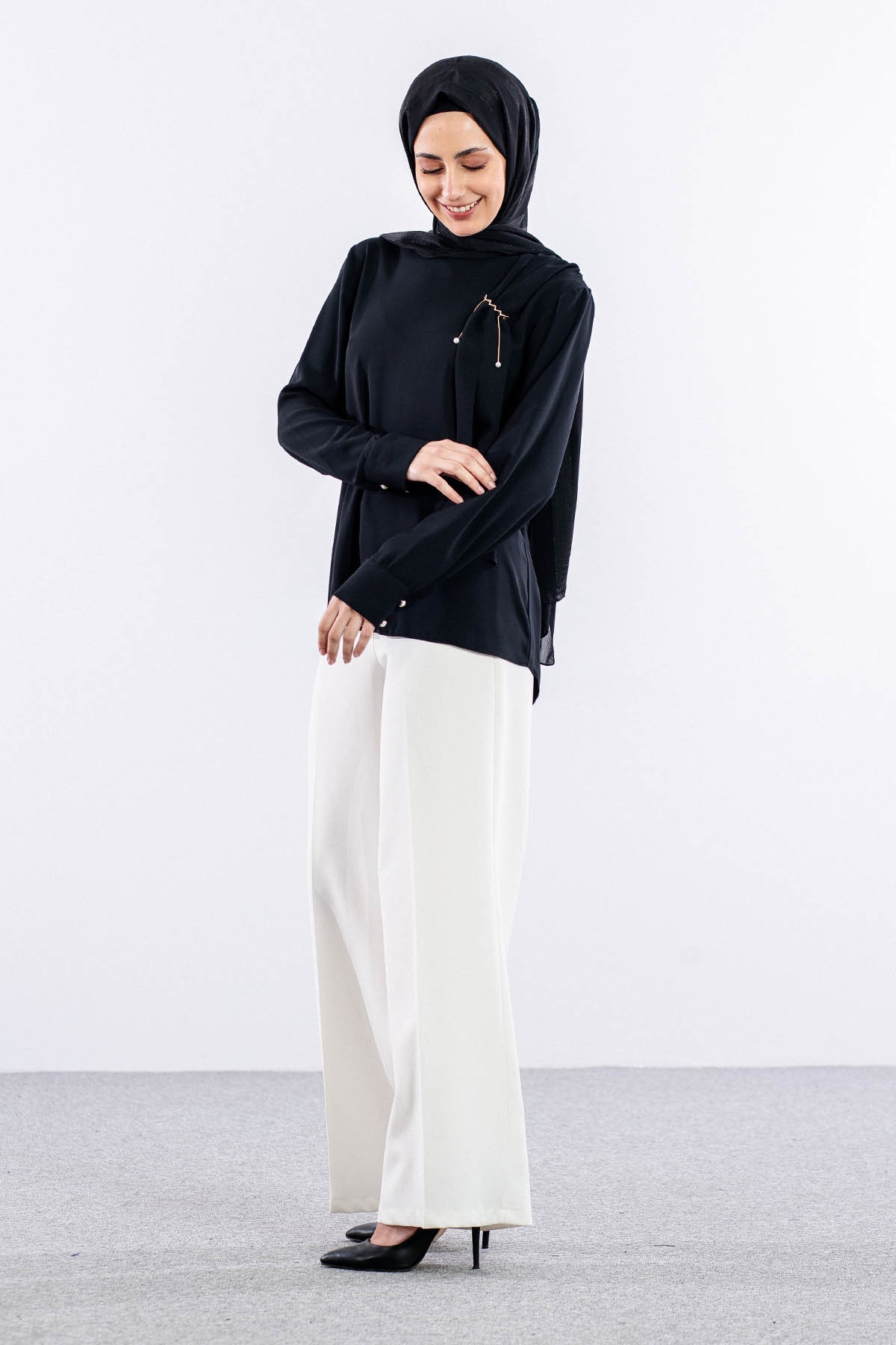 3063 Bluz 42-50 - Siyah - 4