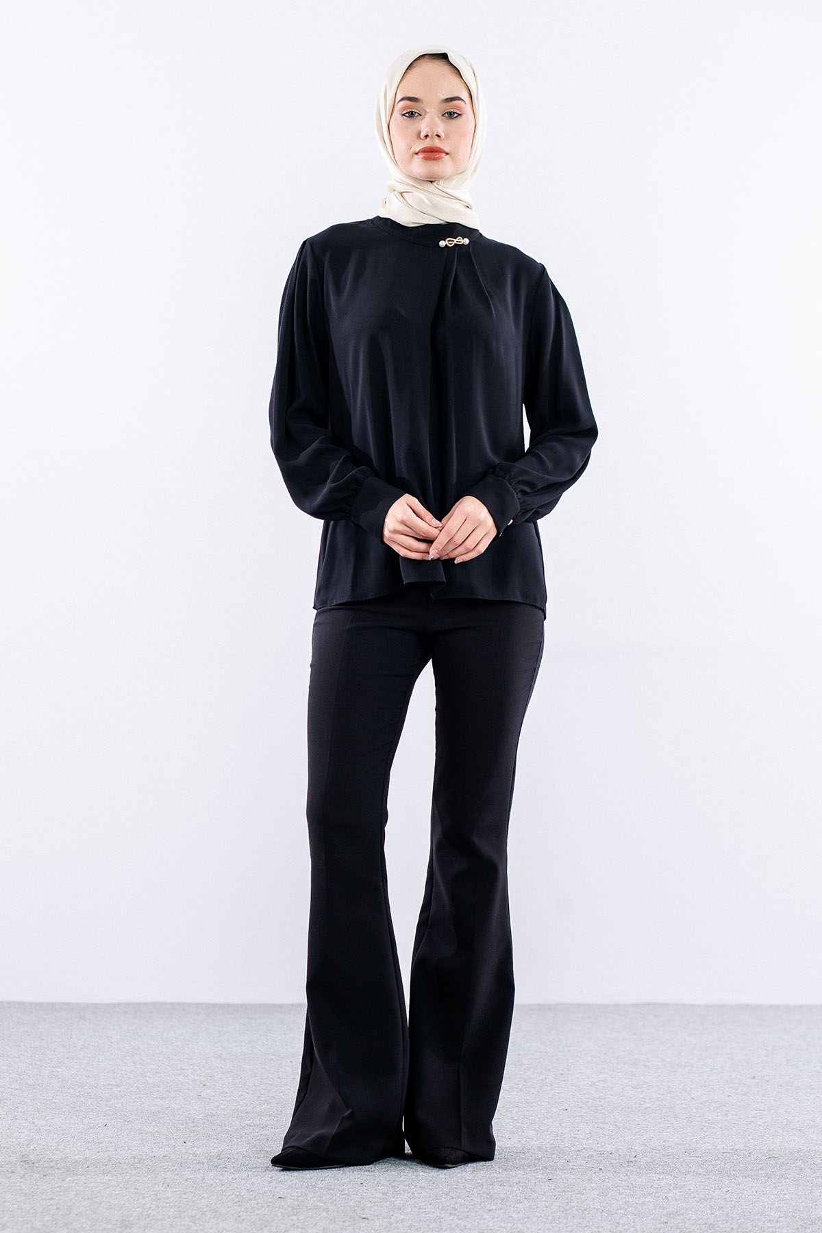 3072 Bluz 40-48 - Siyah - 1