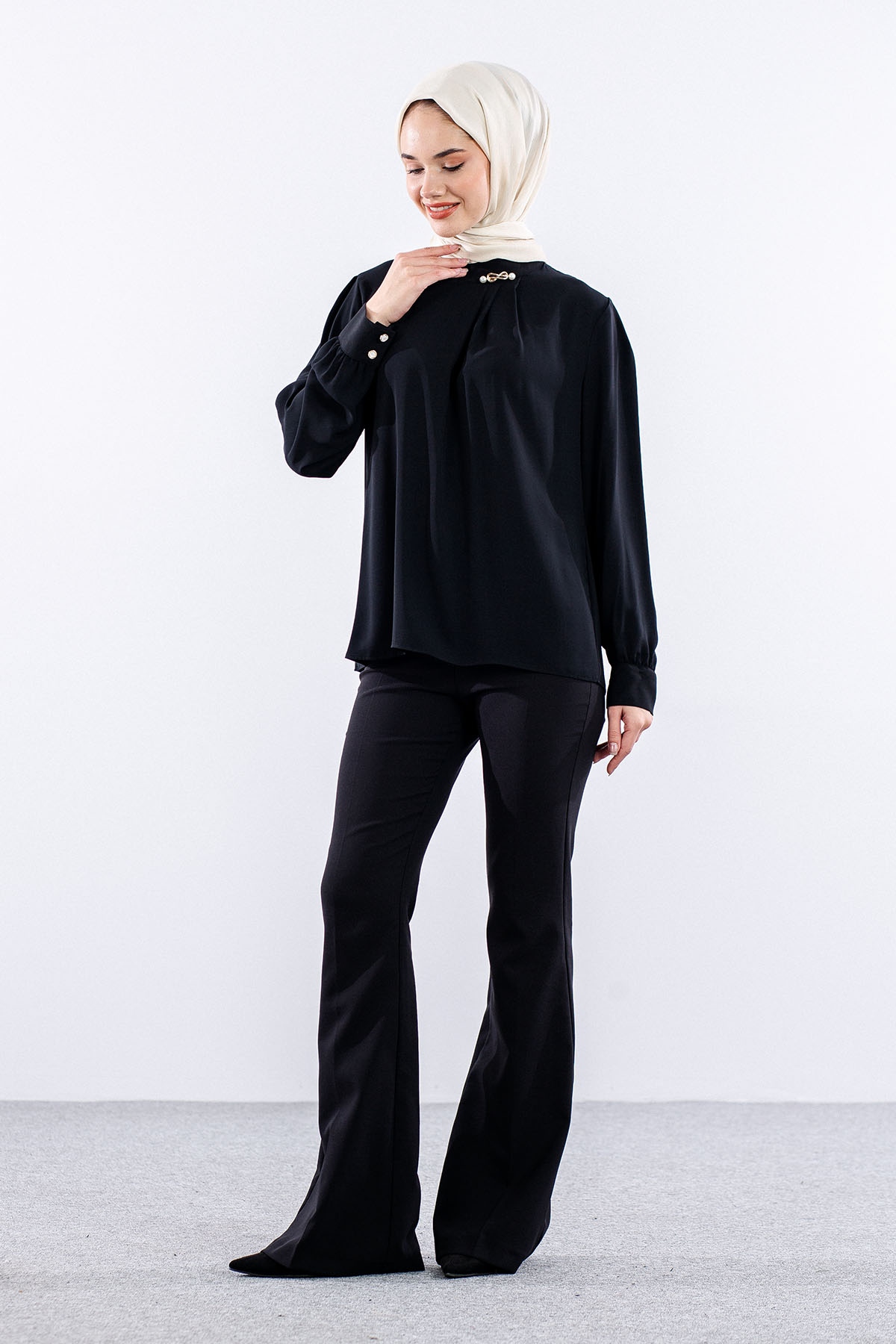 3072 Bluz 40-48 - Siyah - 2