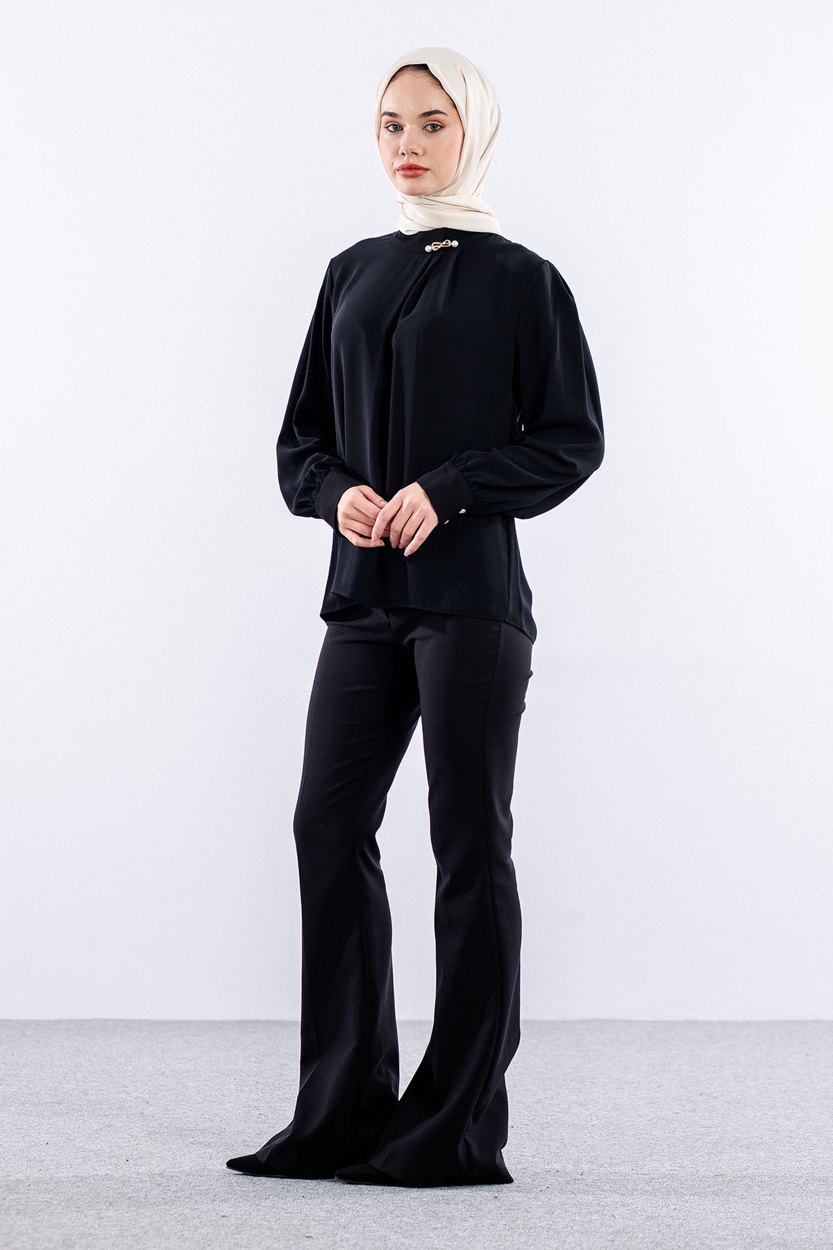 3072 Bluz 40-48 - Siyah - 3