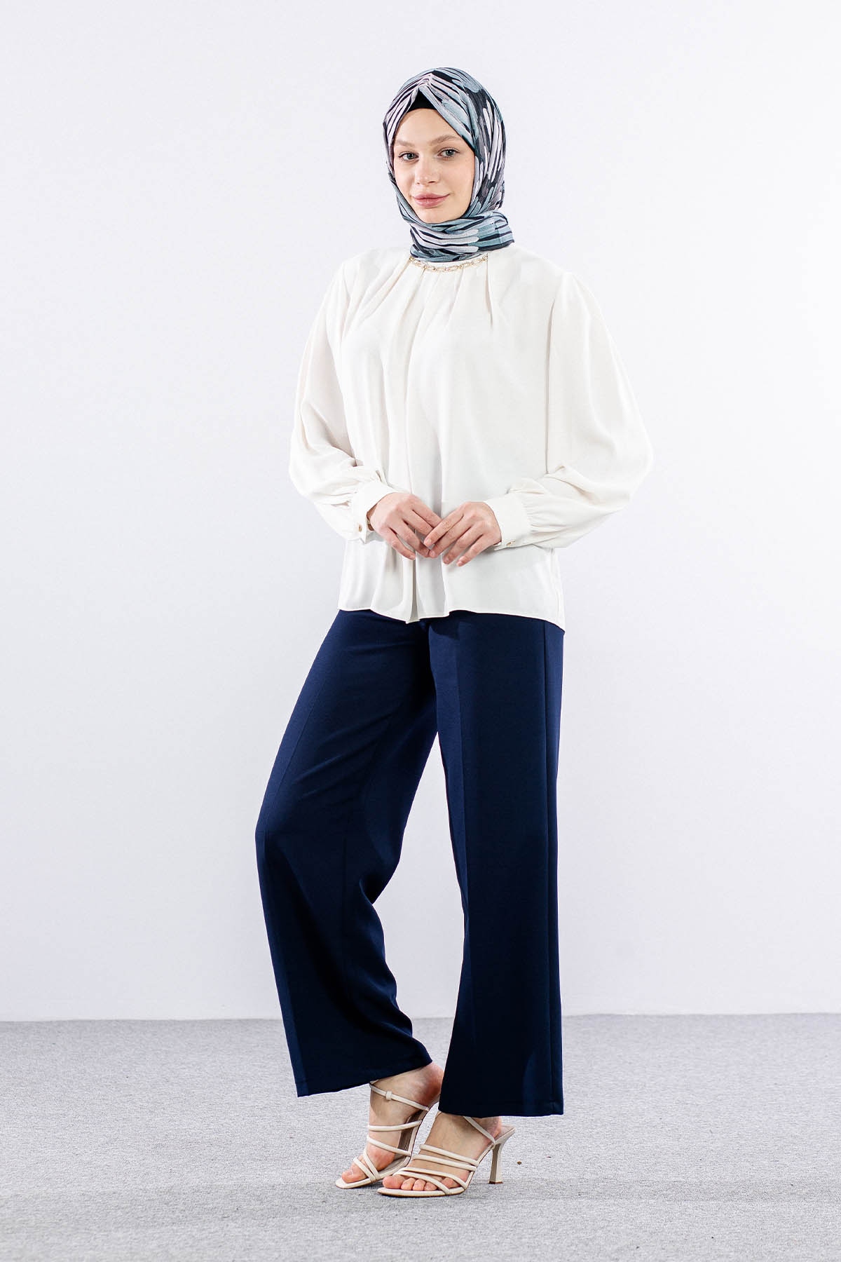 3073 Bluz 40-48 - Ekru - 4