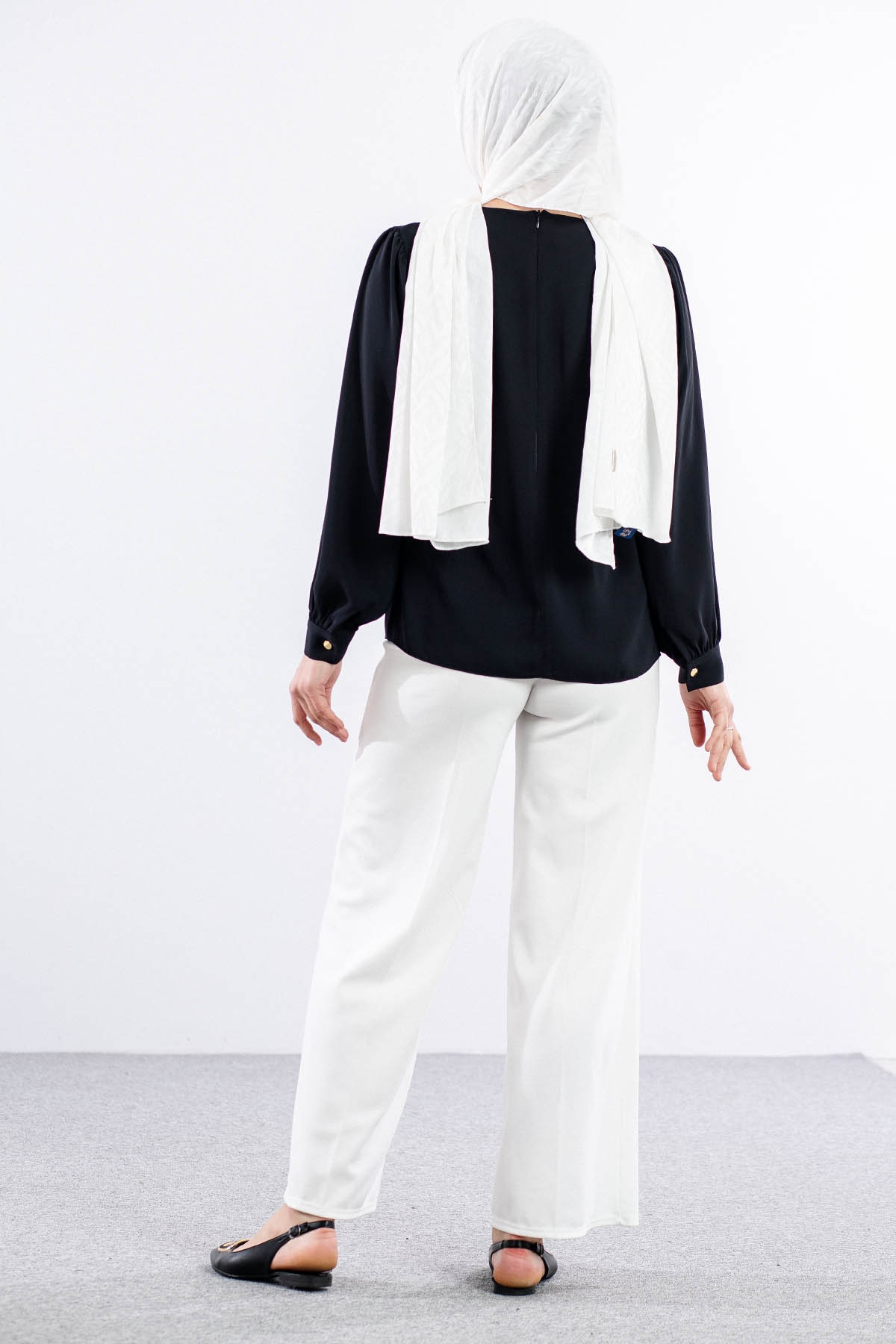 3073 Bluz 40-48 - Siyah - 4