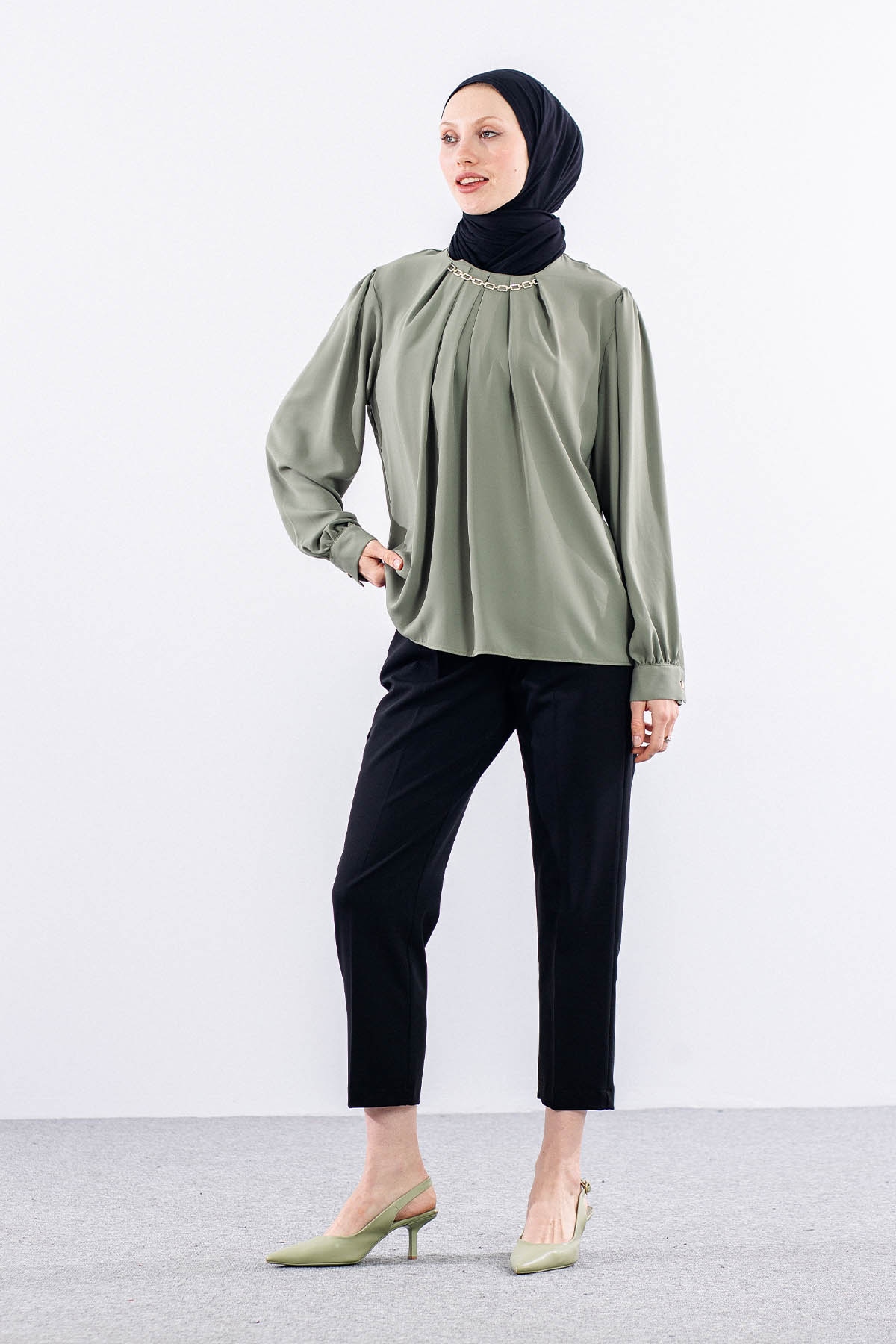 3073 Bluz 42-50 - Haki - 1