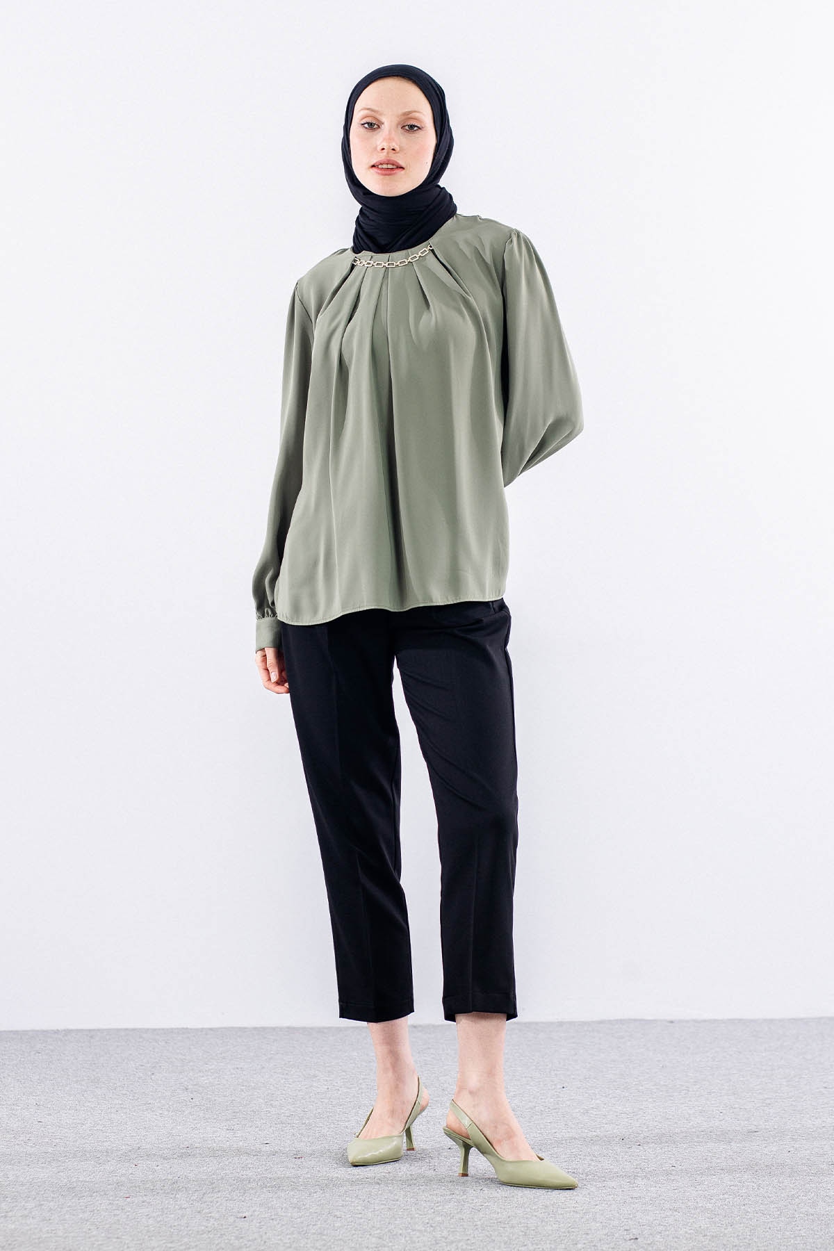 3073 Bluz 42-50 - Haki - 3