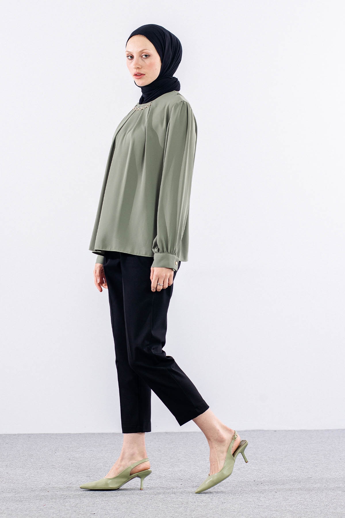 3073 Bluz 42-50 - Haki - 4