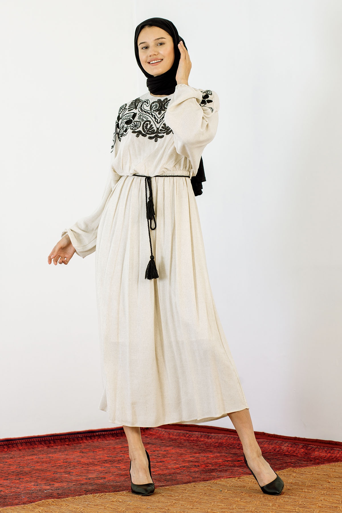 30755 Elbise S-m-l Payet - Bej - 3