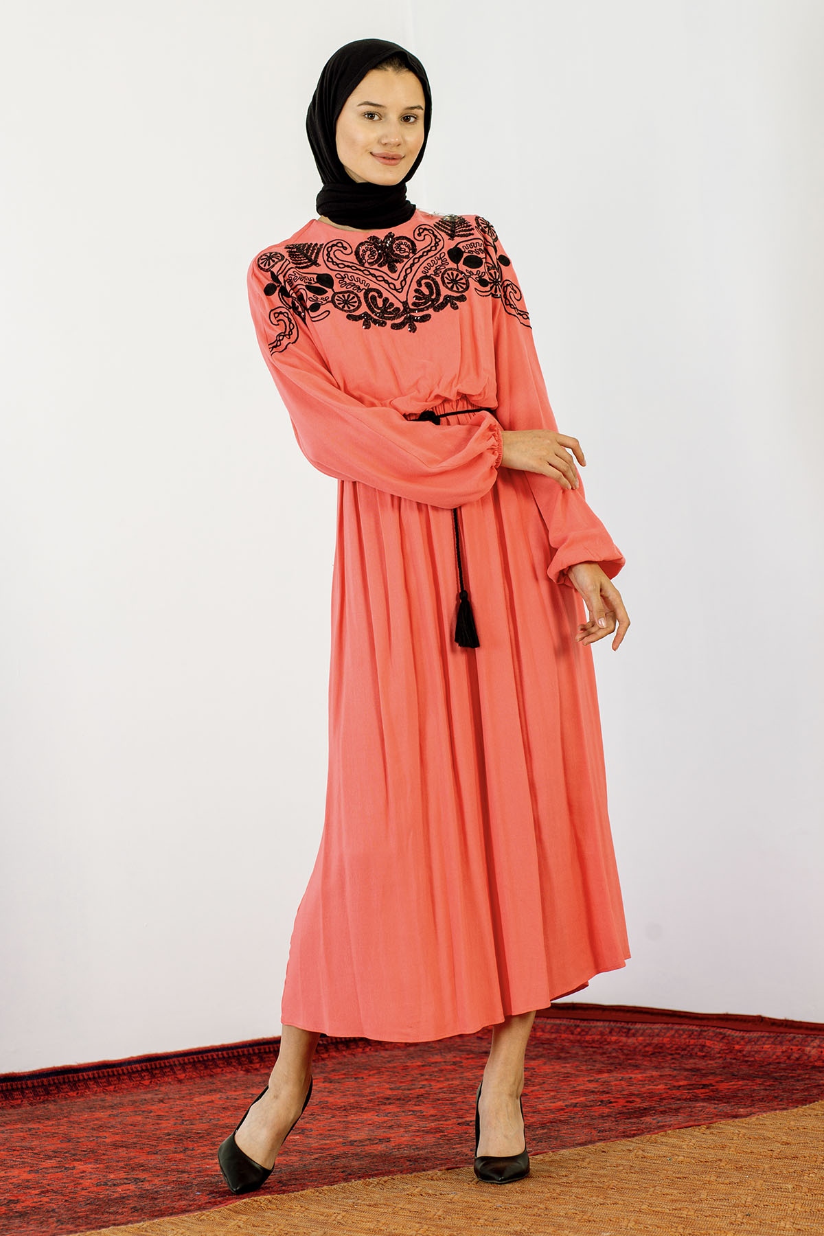 30755 Elbise S-m-l Payet - Nar Cicegi - 1