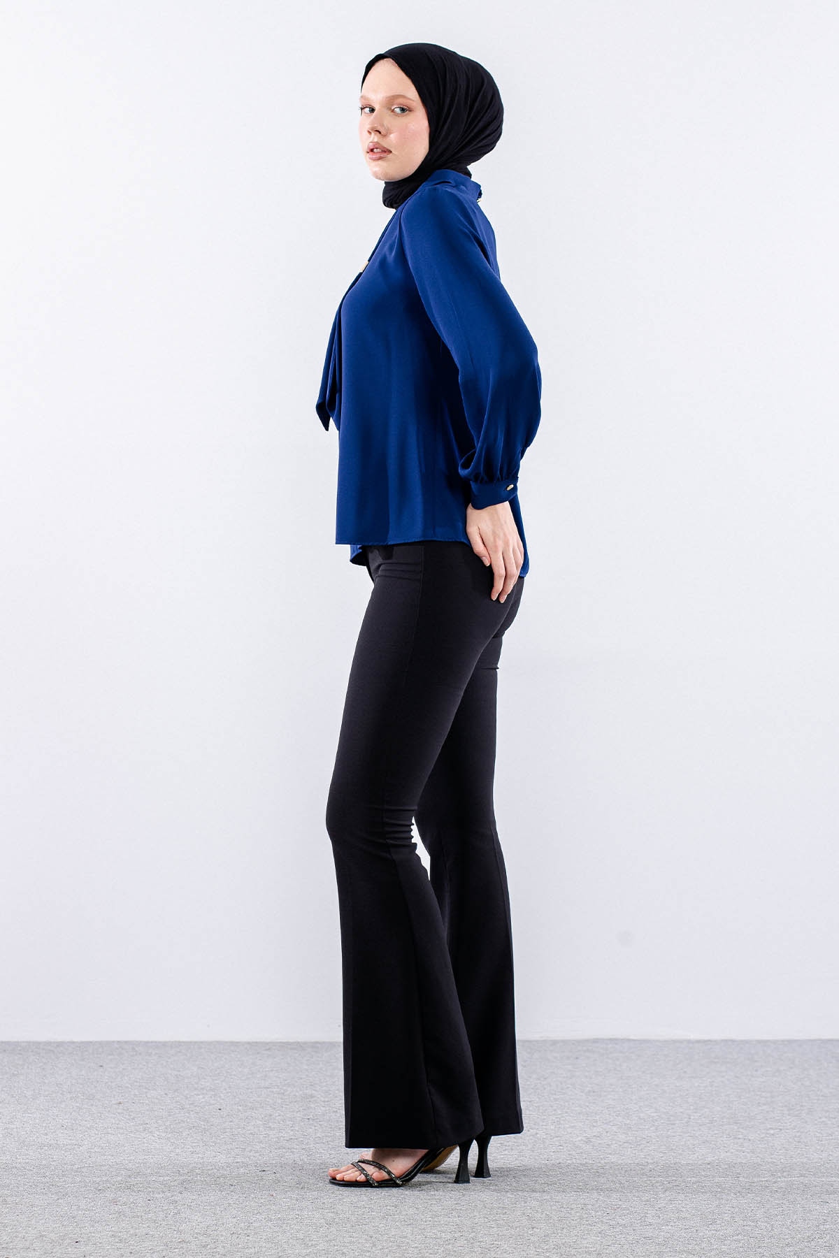 3077 Gömlek 38-46 Kravatlı - Sax - 4