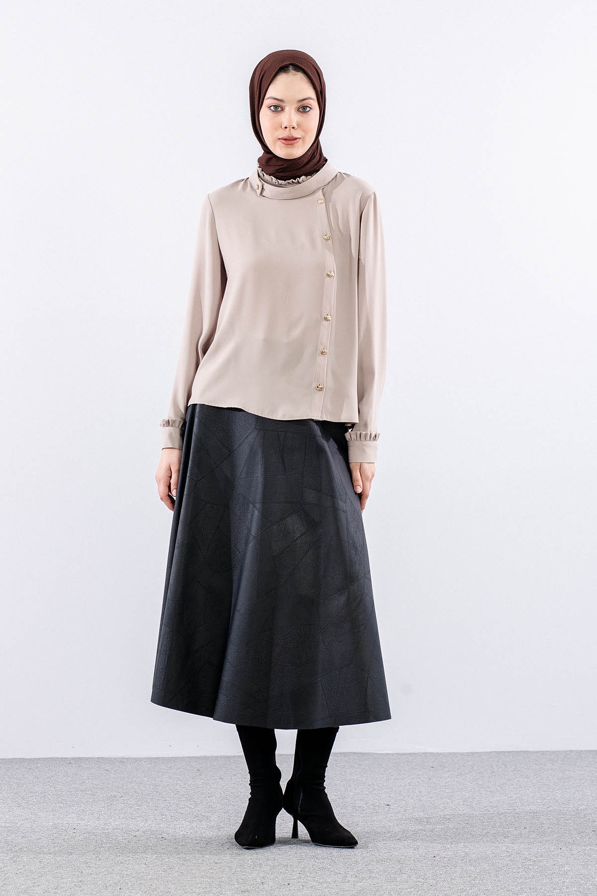 3078 Gömlek 40-48 - Bej - 1